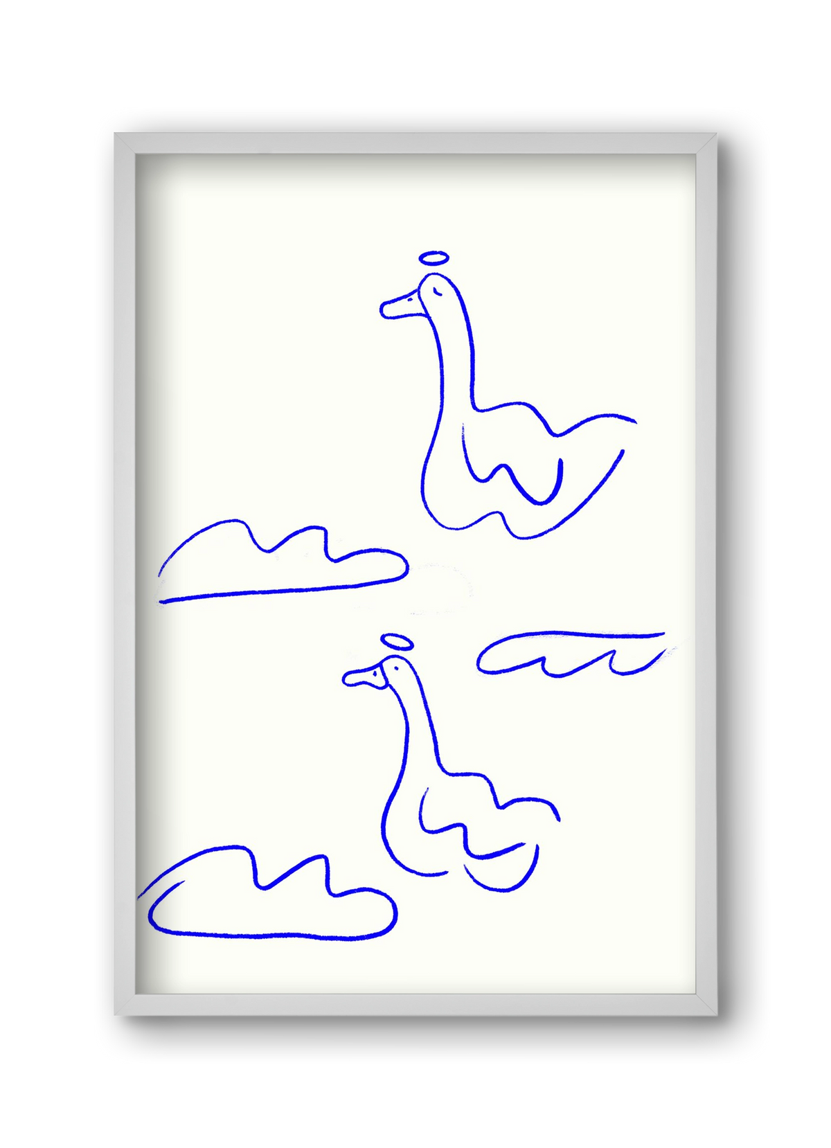 Angel Geese, 30x45 cm (30x45 cm), Fehér keret