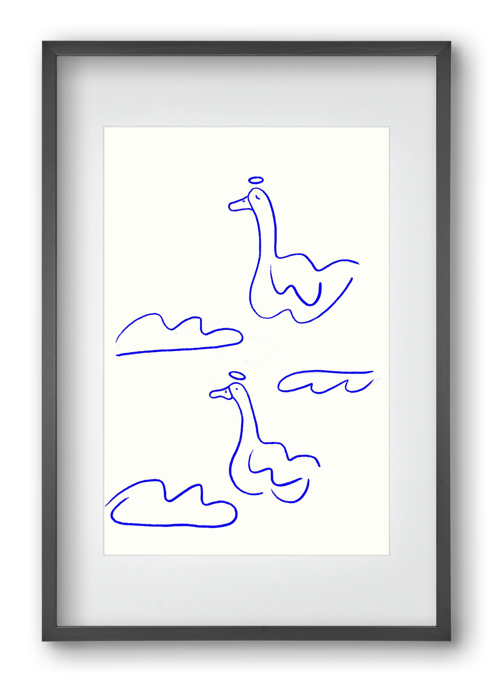 Angel Geese, 40x60 cm (30x45 cm), Fekete keret, paszpartuval