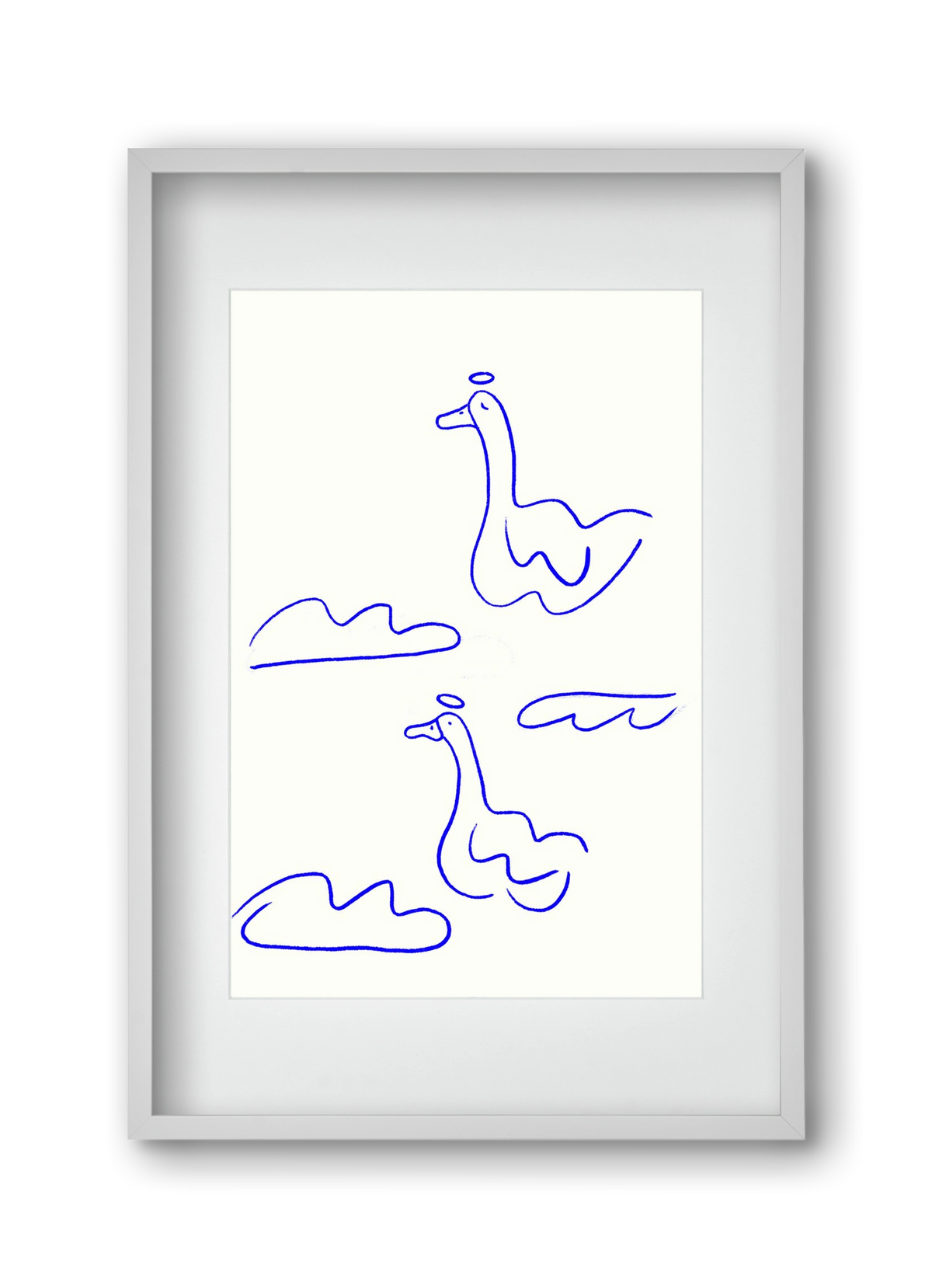 Angel Geese, 30x45 cm (20x30 cm), Fehér keret, paszpartuval