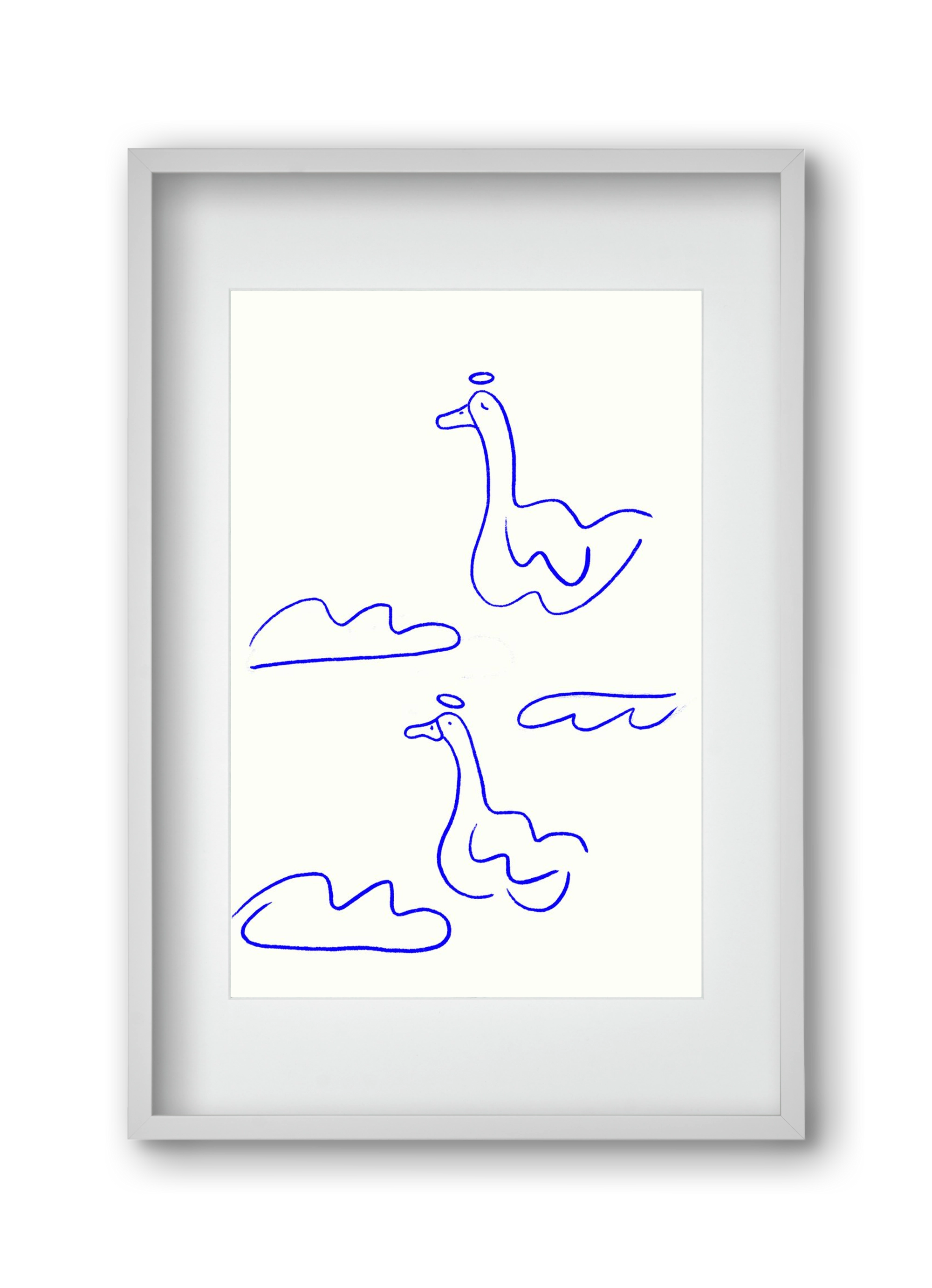 Angel Geese, 30x45 cm (20x30 cm), Fehér keret, paszpartuval