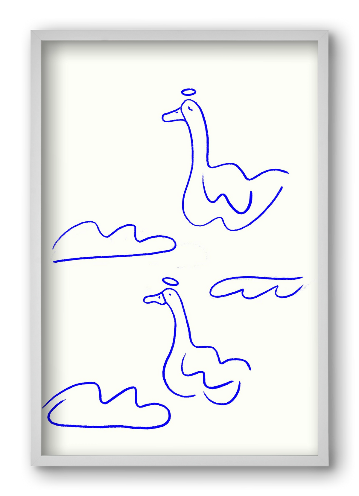 Angel Geese, 40x60 cm (40x60 cm), Fehér keret