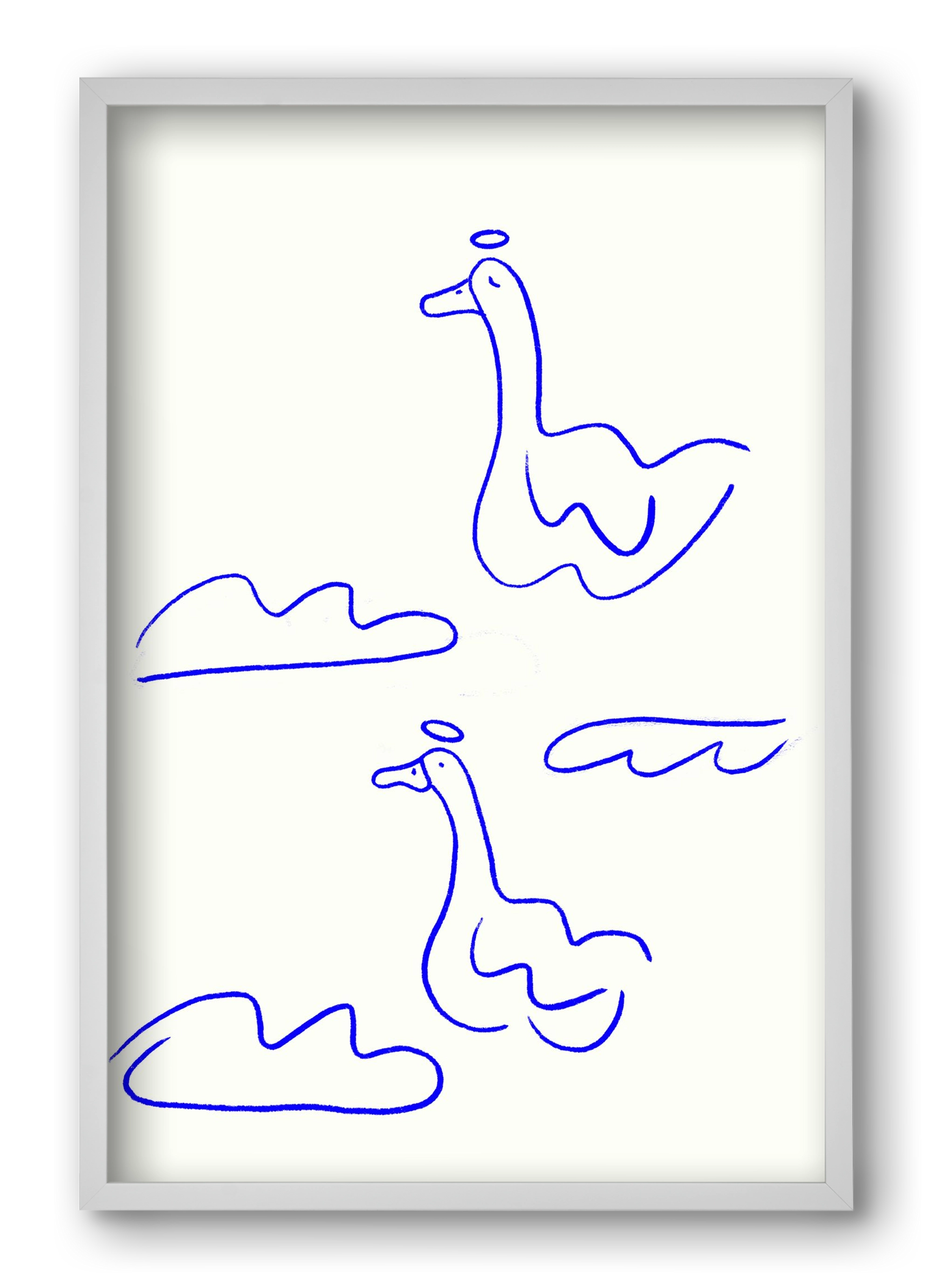 Angel Geese, 40x60 cm (40x60 cm), Fehér keret