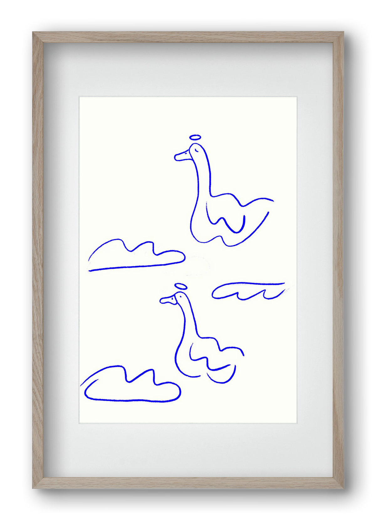 Angel Geese, 40x60 cm (30x45 cm), Tölgy keret, paszpartuval