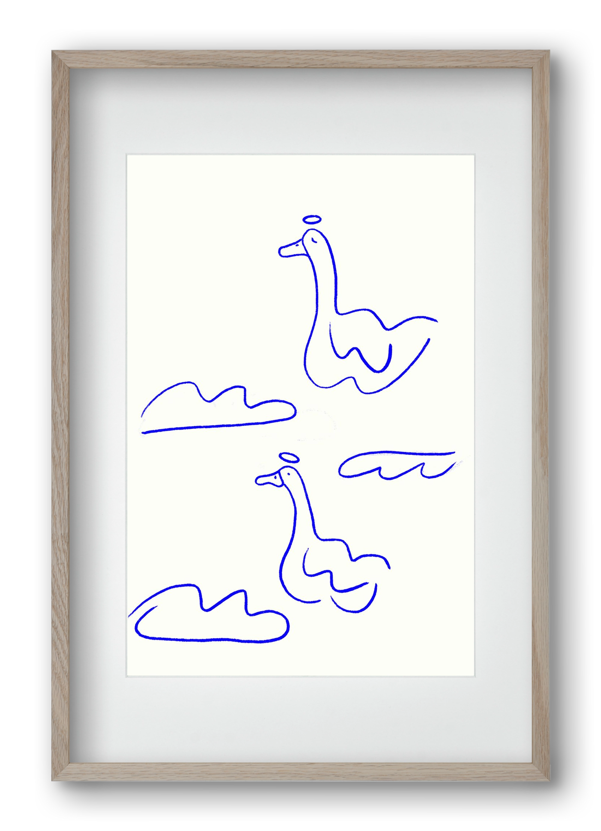 Angel Geese, 40x60 cm (30x45 cm), Tölgy keret, paszpartuval