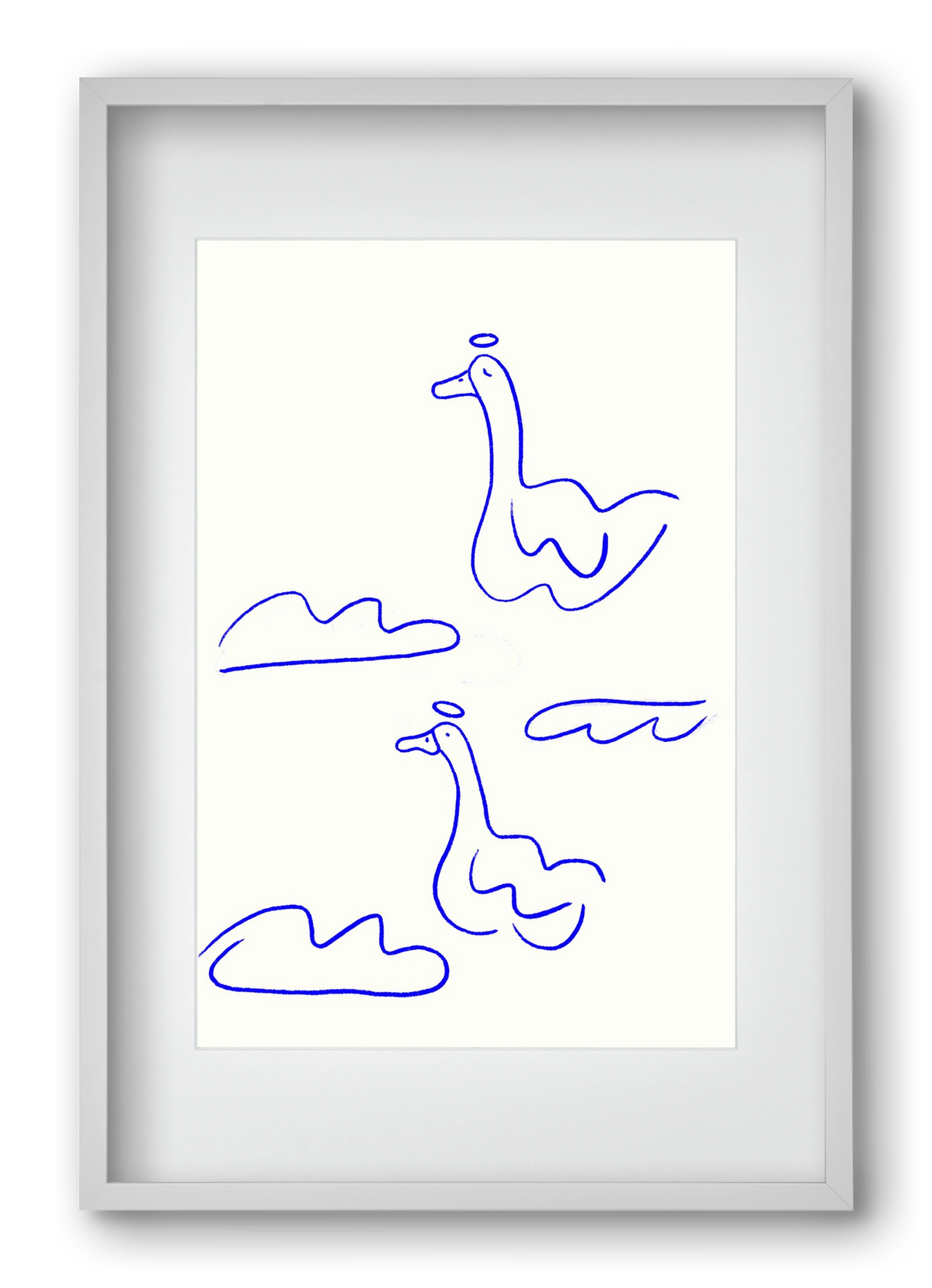 Angel Geese, 40x60 cm (30x45 cm), Fehér keret, paszpartuval