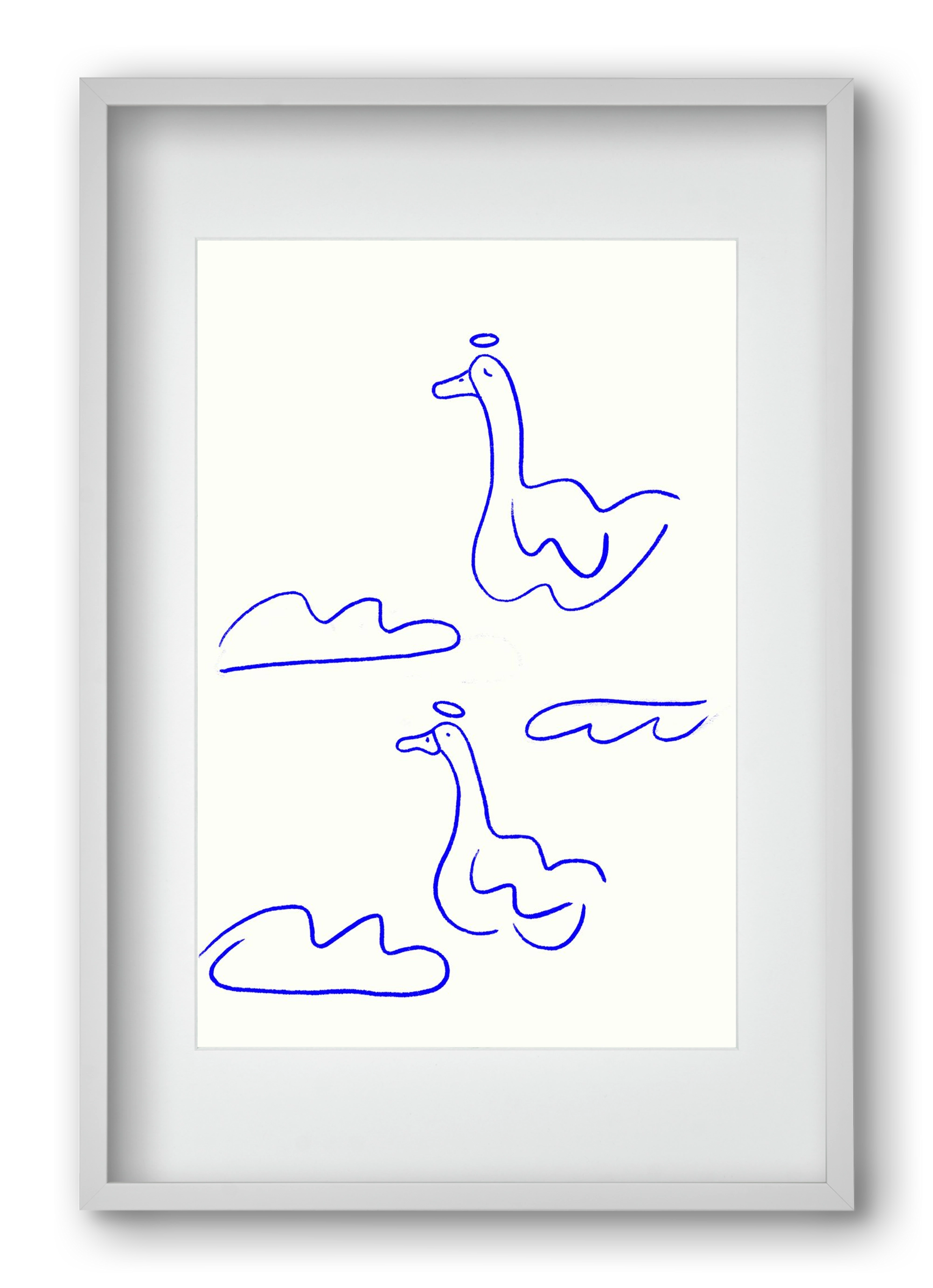 Angel Geese, 40x60 cm (30x45 cm), Fehér keret, paszpartuval