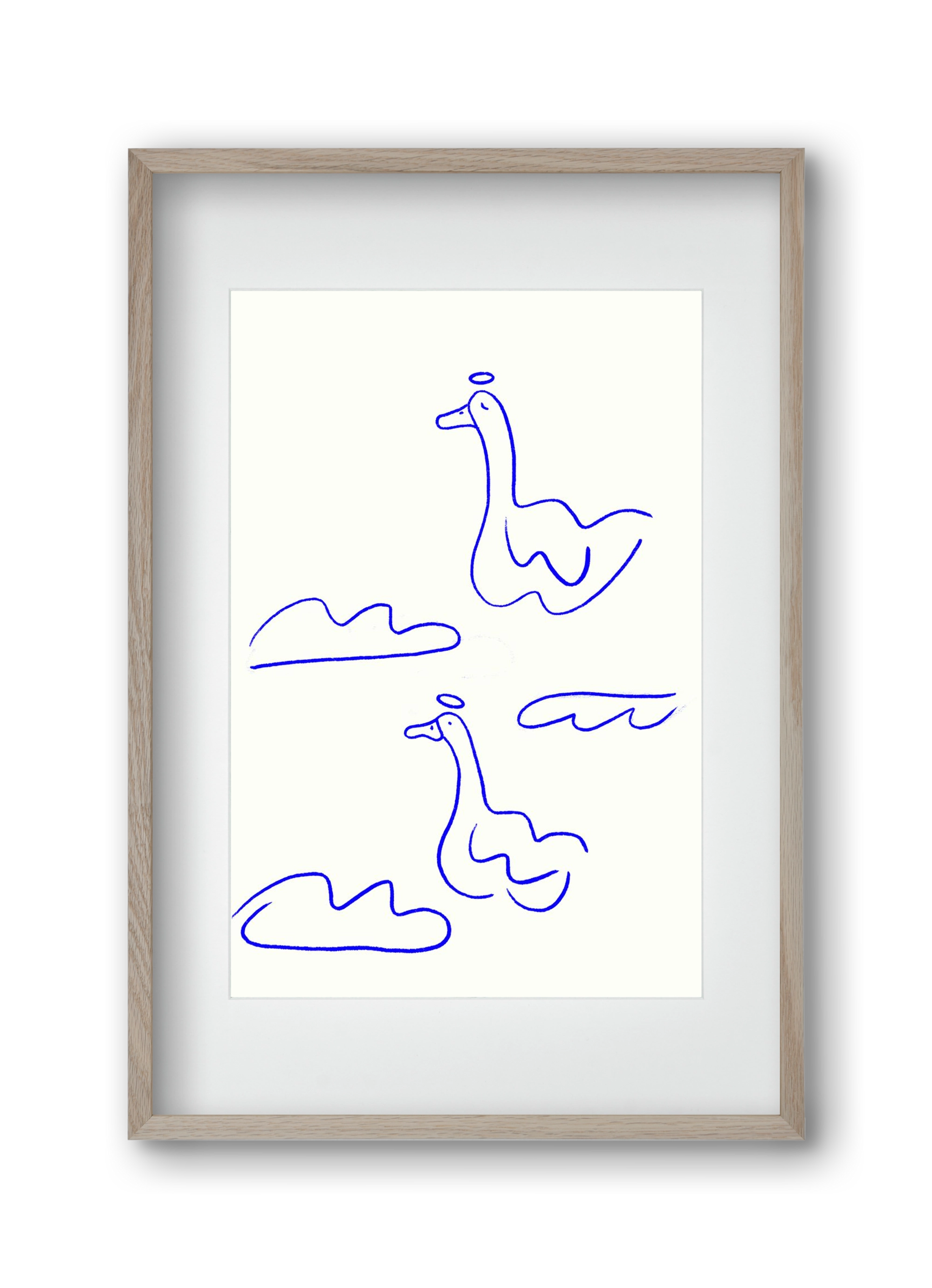 Angel Geese, 30x45 cm (20x30 cm), Tölgy keret, paszpartuval