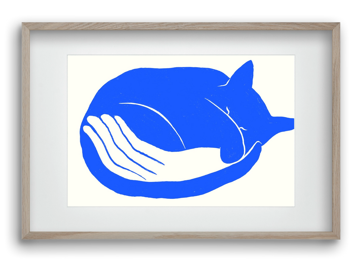 Cosy Cat, 60x40 cm (45x30 cm), Tölgy keret, paszpartuval