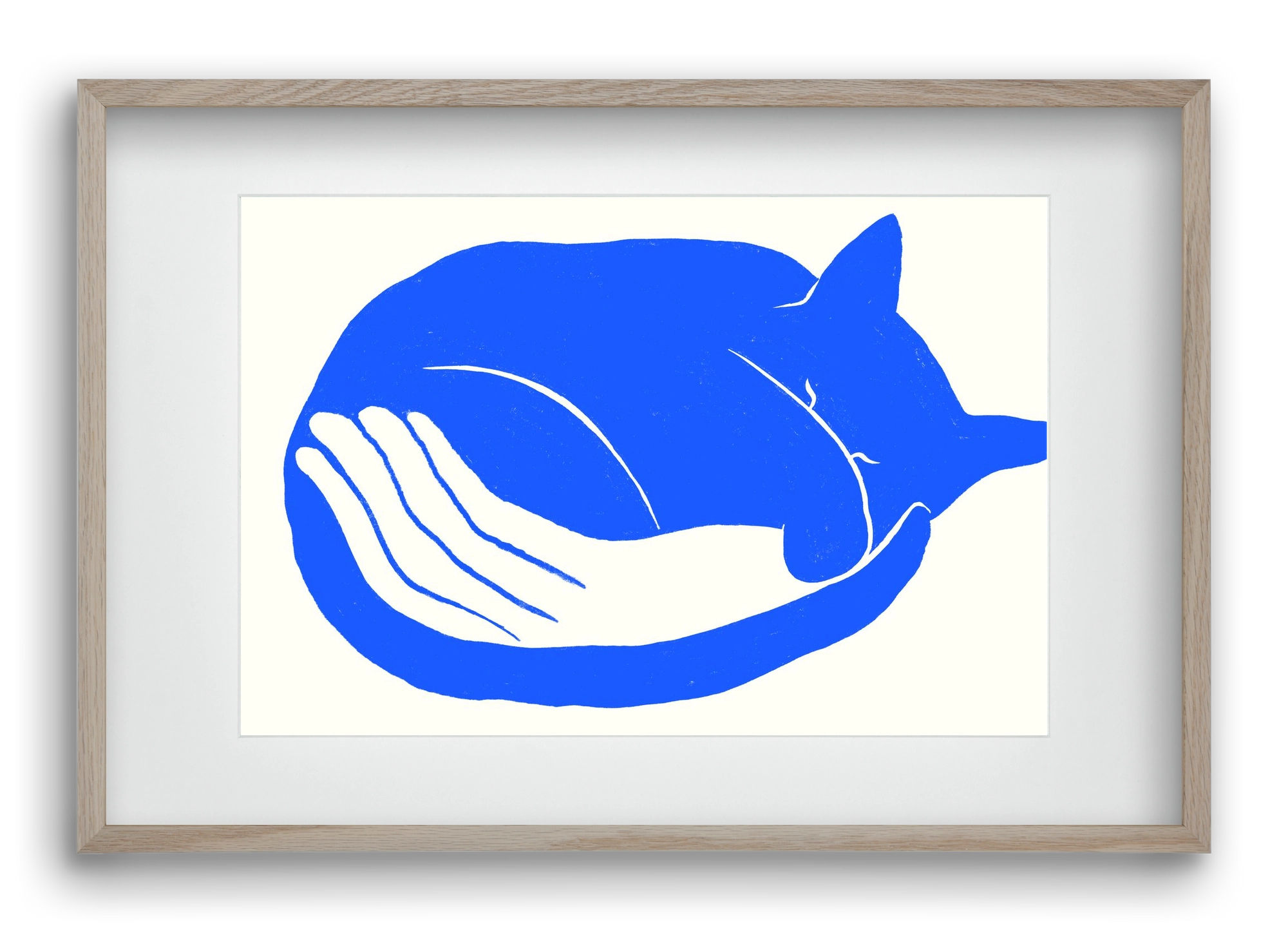 Cosy Cat, 60x40 cm (45x30 cm), Tölgy keret, paszpartuval