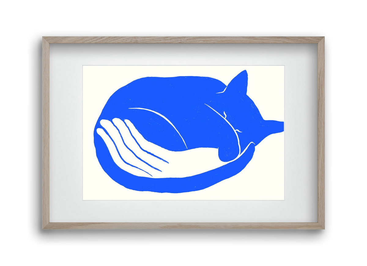 Cosy Cat, 45x30 cm (30x20 cm), Tölgy keret, paszpartuval