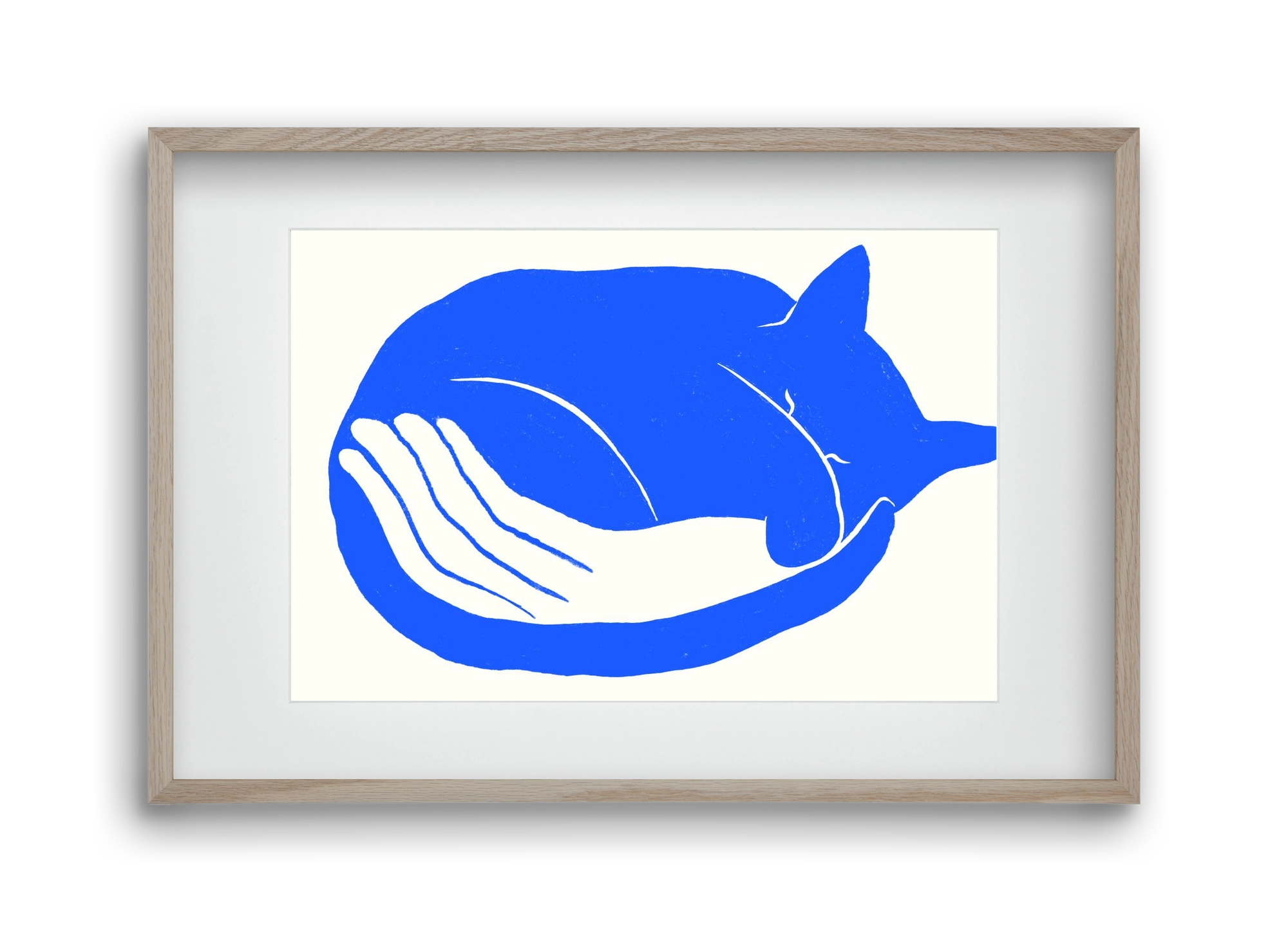 Cosy Cat, 45x30 cm (30x20 cm), Tölgy keret, paszpartuval