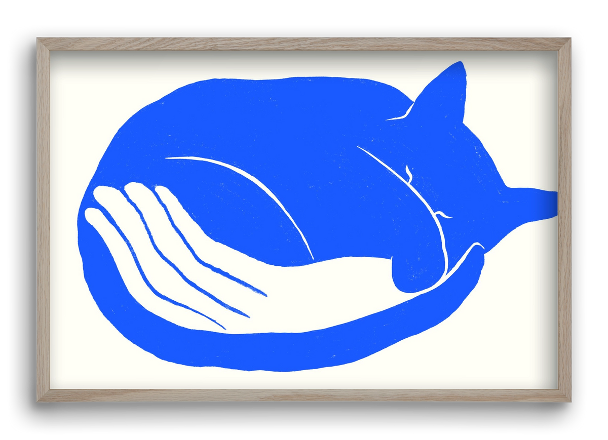 Cosy Cat, 60x40 cm (60x40 cm), Tölgy keret