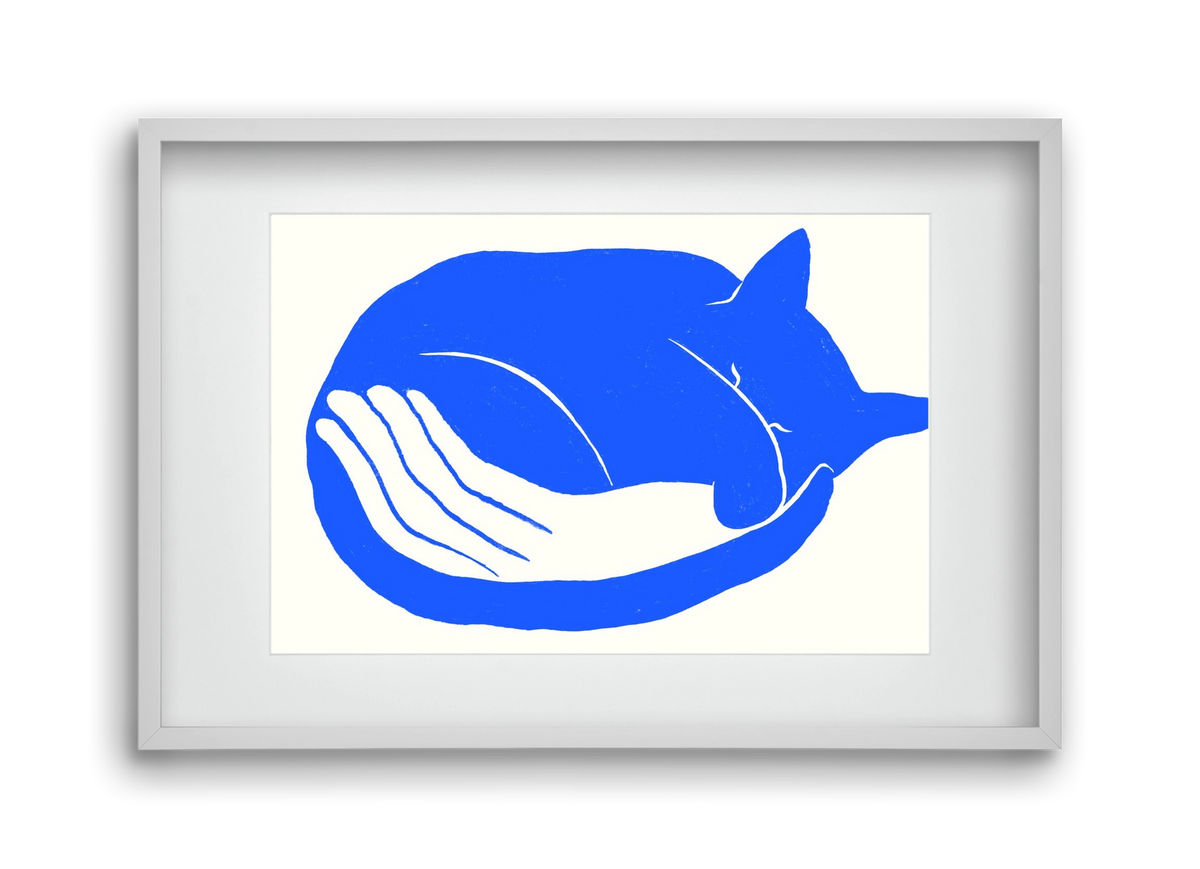 Cosy Cat, 45x30 cm (30x20 cm), Fehér keret, paszpartuval