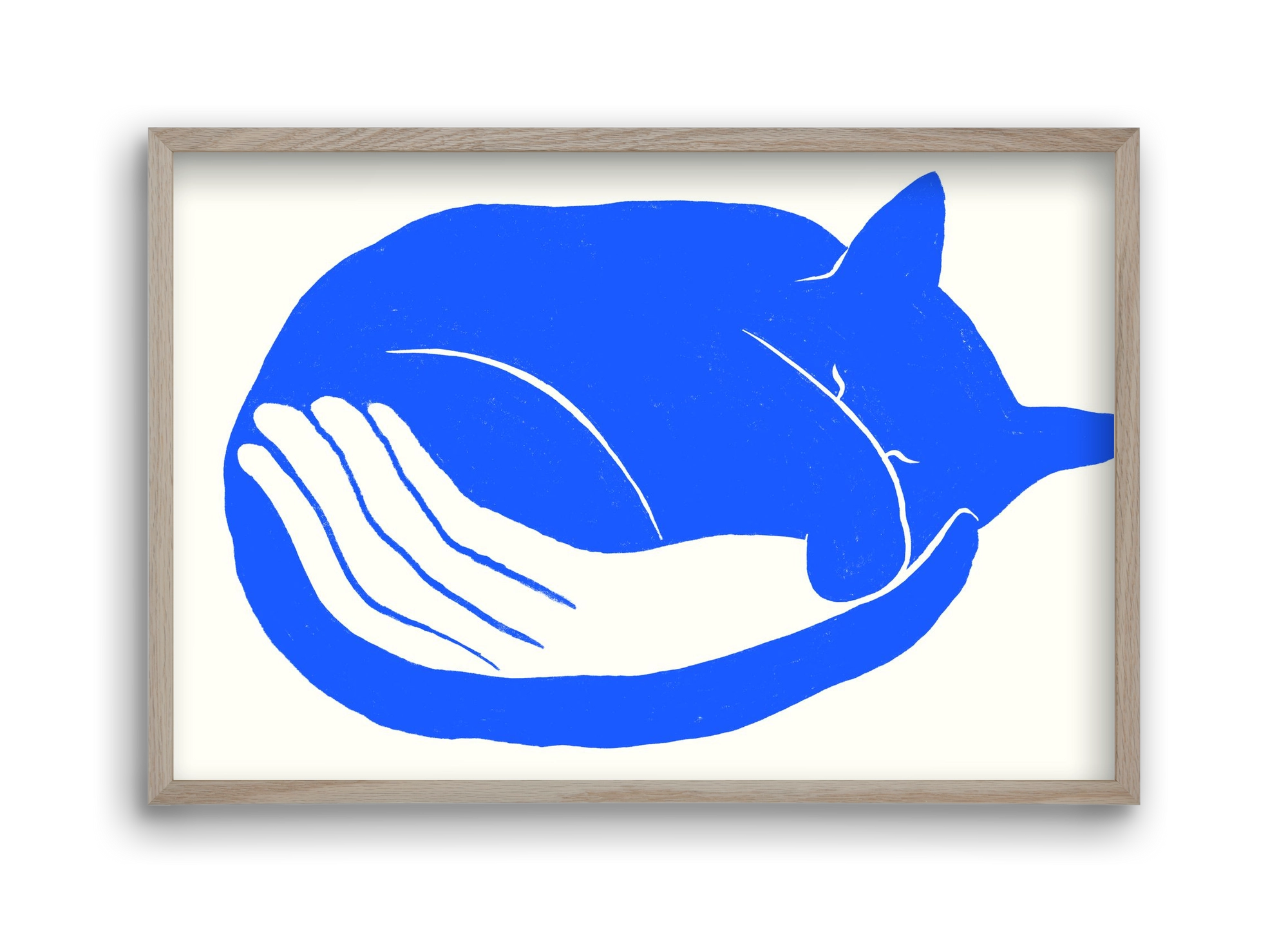 Cosy Cat, 45x30 cm (45x30 cm), Tölgy keret