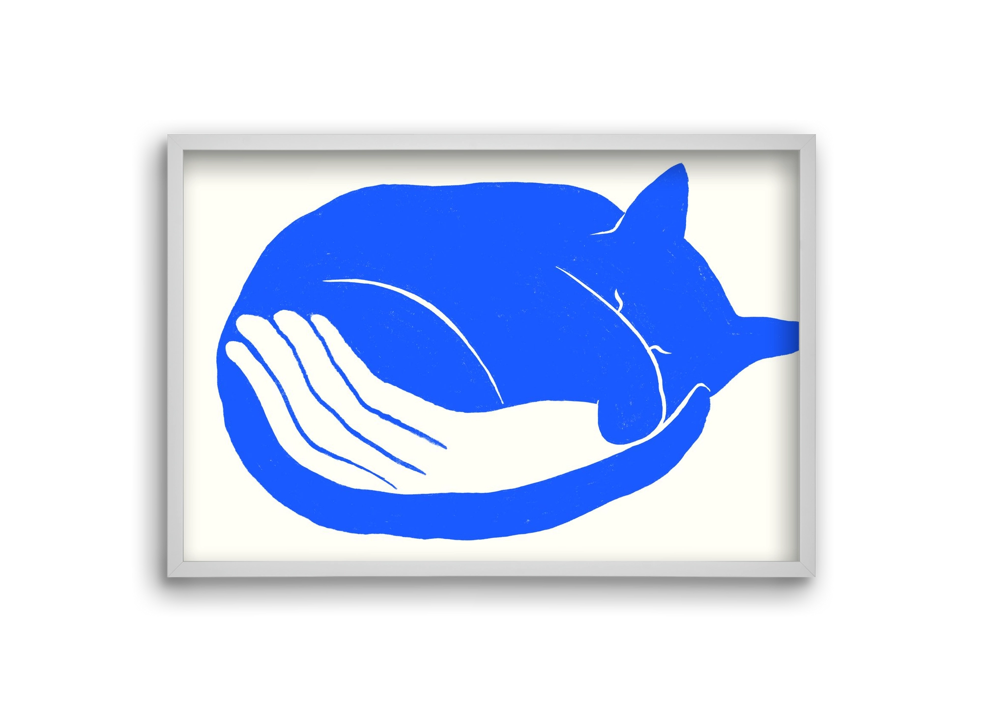 Cosy Cat, 30x20 cm (30x20 cm), Fehér keret