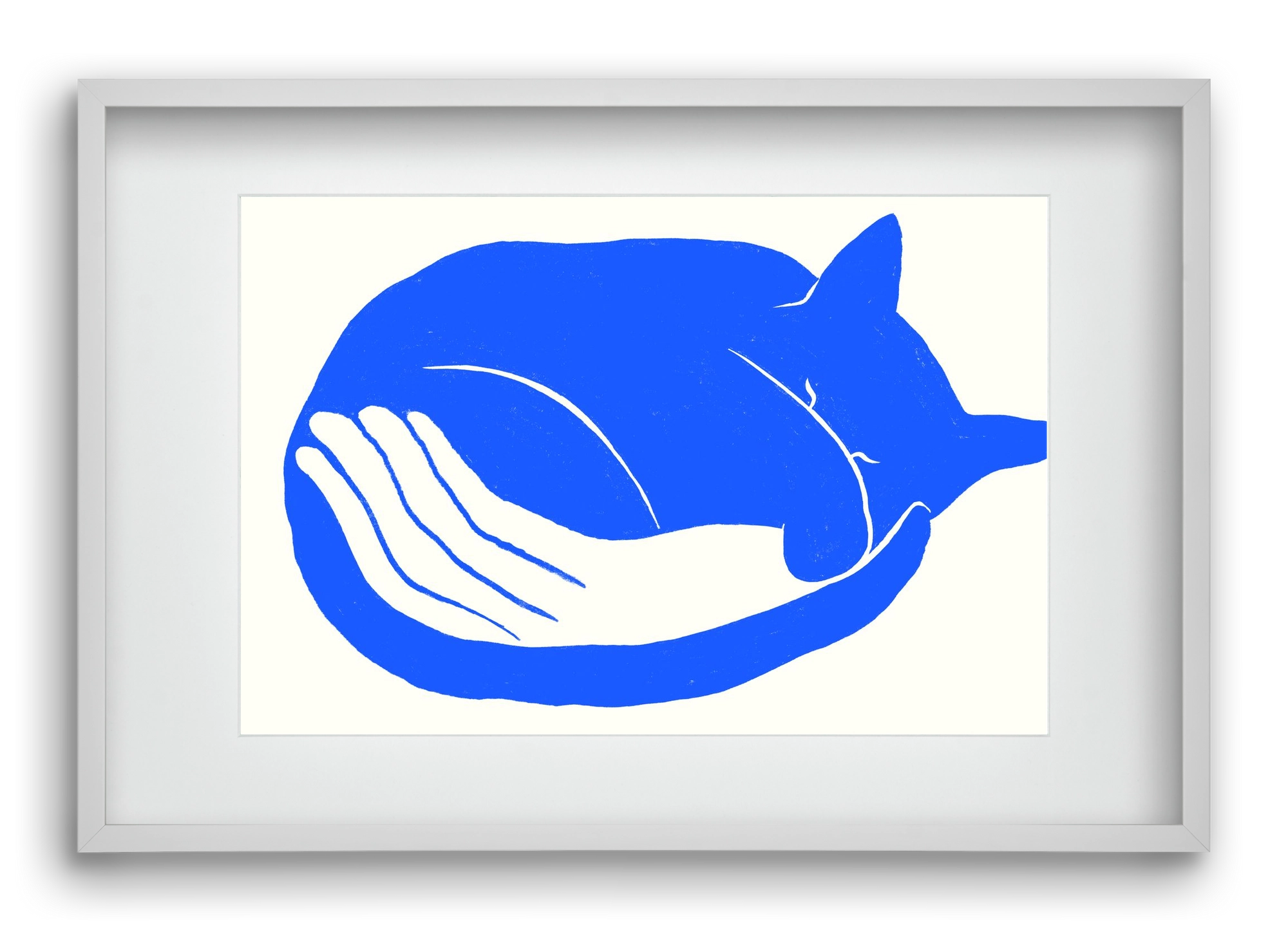 Cosy Cat, 60x40 cm (45x30 cm), Fehér keret, paszpartuval