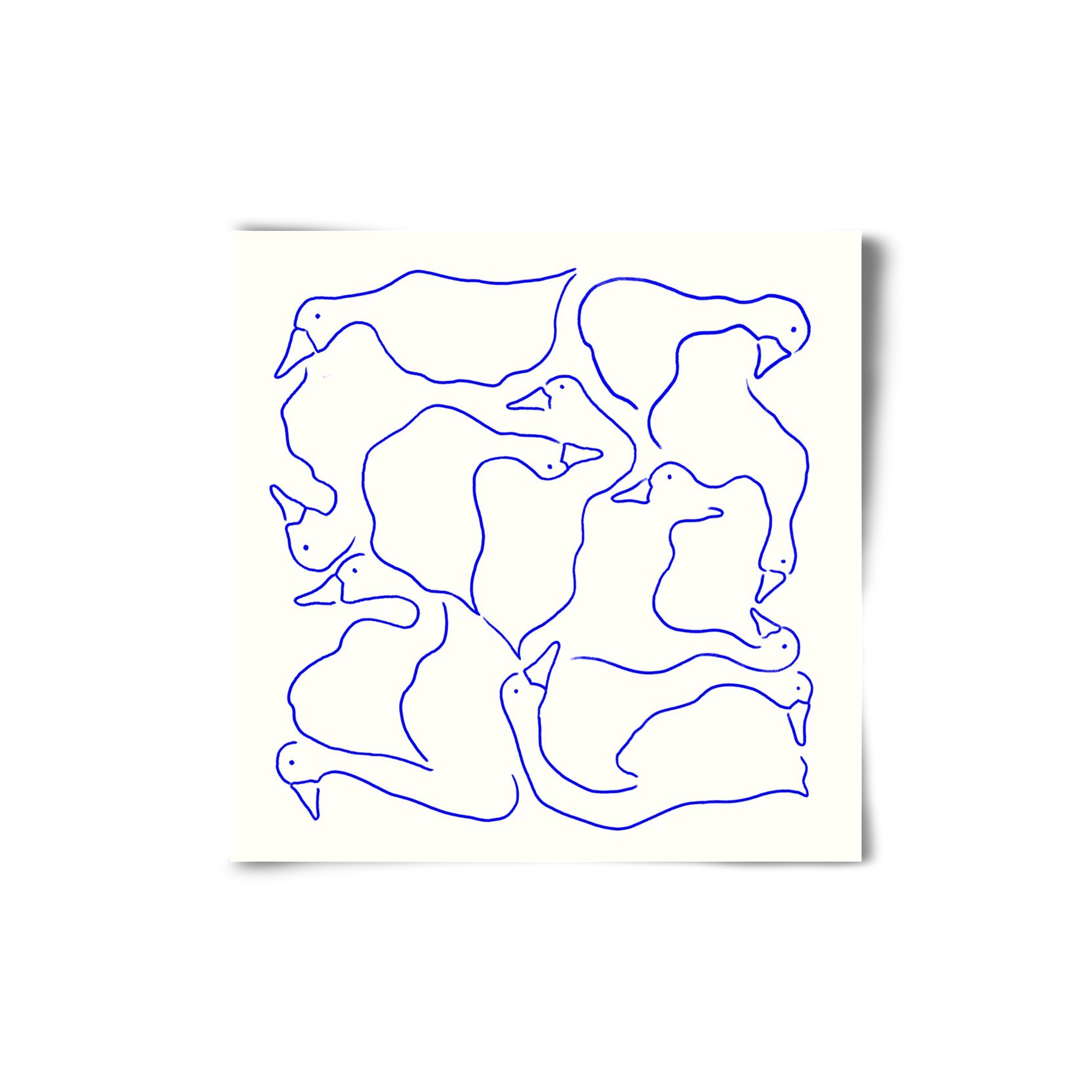Duck Duck Goose in Blue, 20x20 cm, Keret nélkül