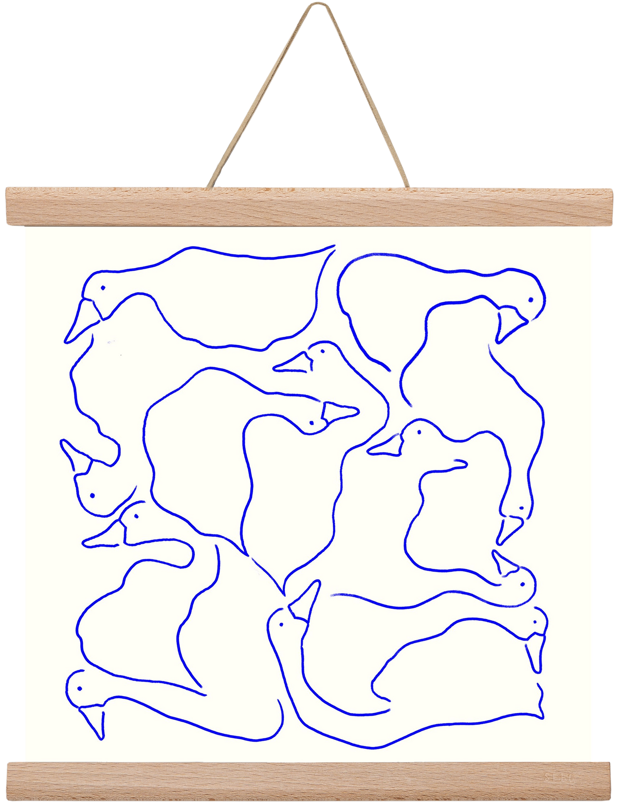 Duck Duck Goose in Blue, 30x30 cm (30x30 cm), Tölgy akasztó