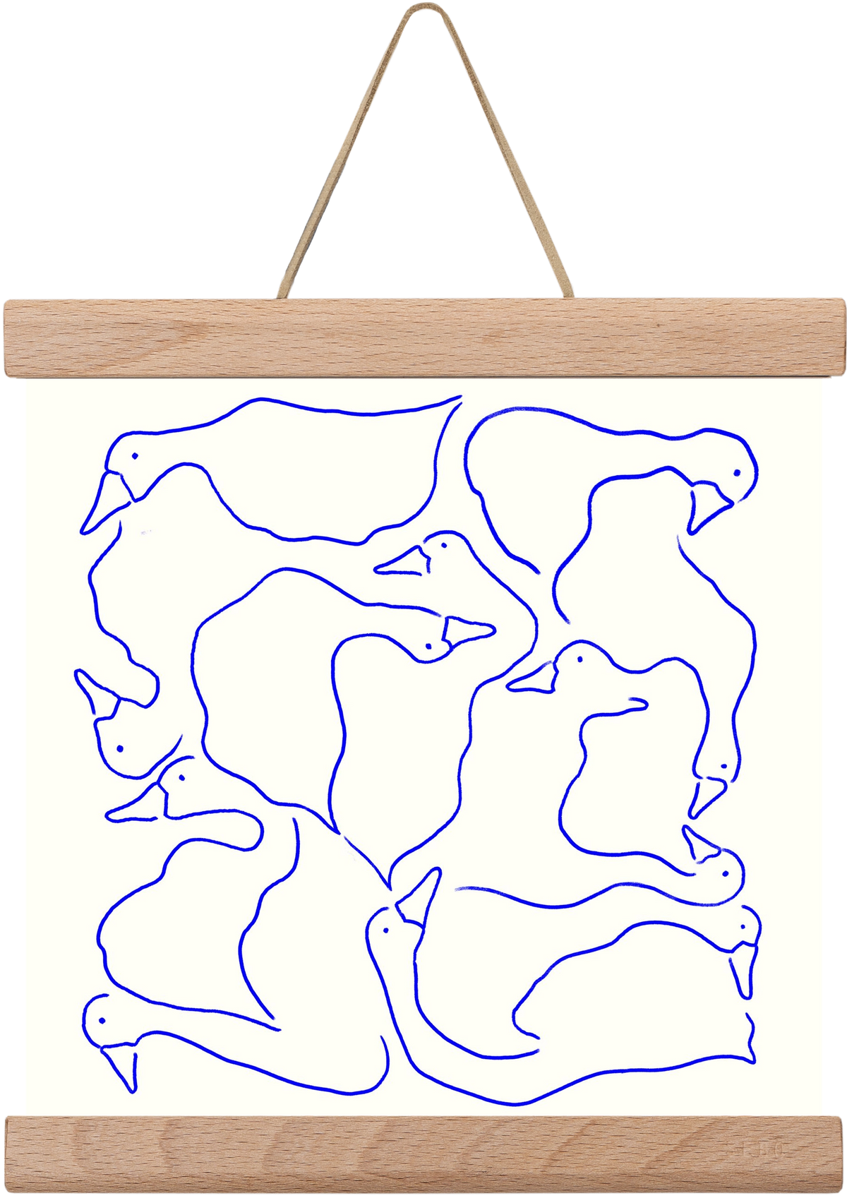 Duck Duck Goose in Blue, 20x20 cm (20x20 cm), Tölgy akasztó