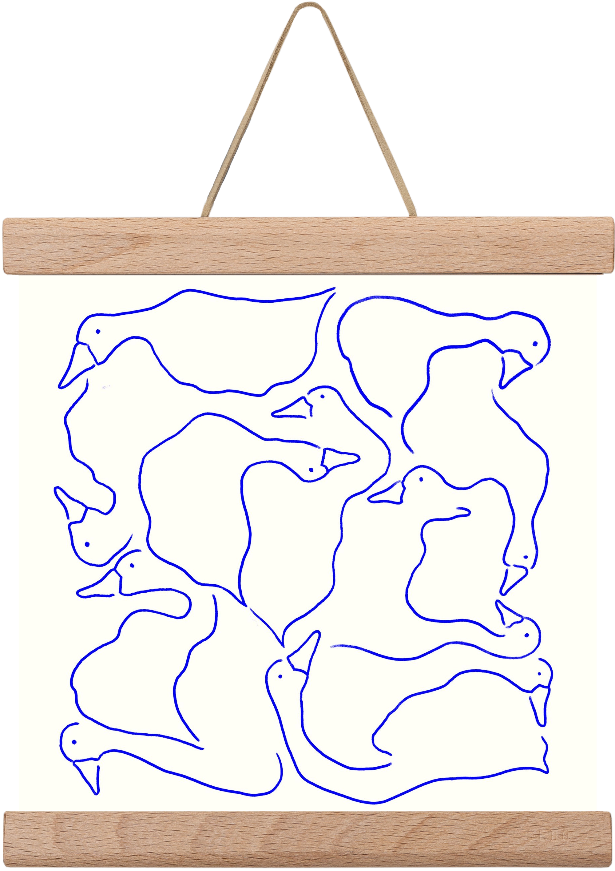 Duck Duck Goose in Blue, 20x20 cm (20x20 cm), Tölgy akasztó