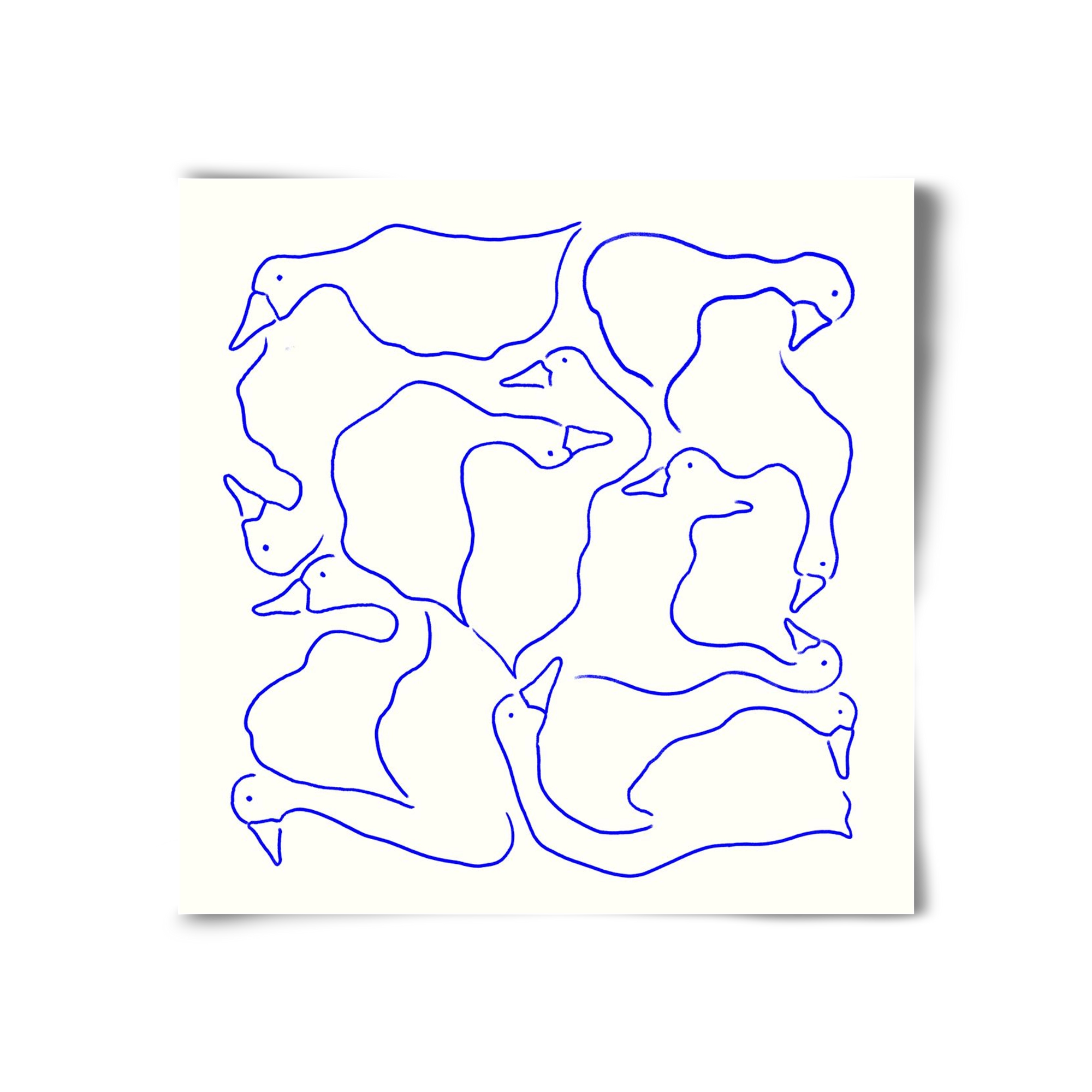 Duck Duck Goose in Blue, 30x30 cm, Keret nélkül