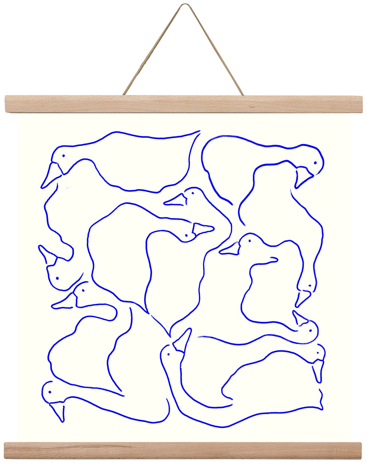 Duck Duck Goose in Blue, 40x40 cm (40x40 cm), Tölgy akasztó