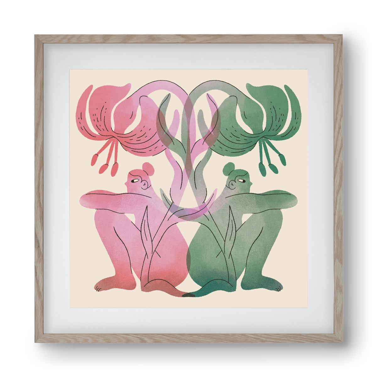 Both Sides, 40x40 cm (30x30 cm), Tölgy keret, paszpartuval