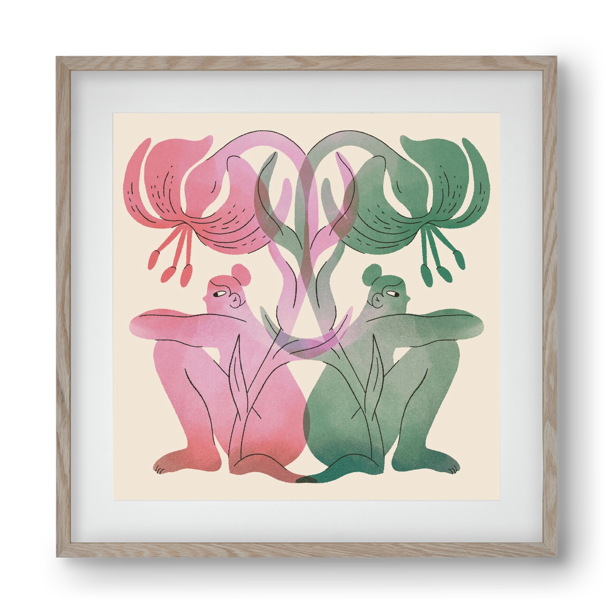 Both Sides, 40x40 cm (30x30 cm), Tölgy keret, paszpartuval