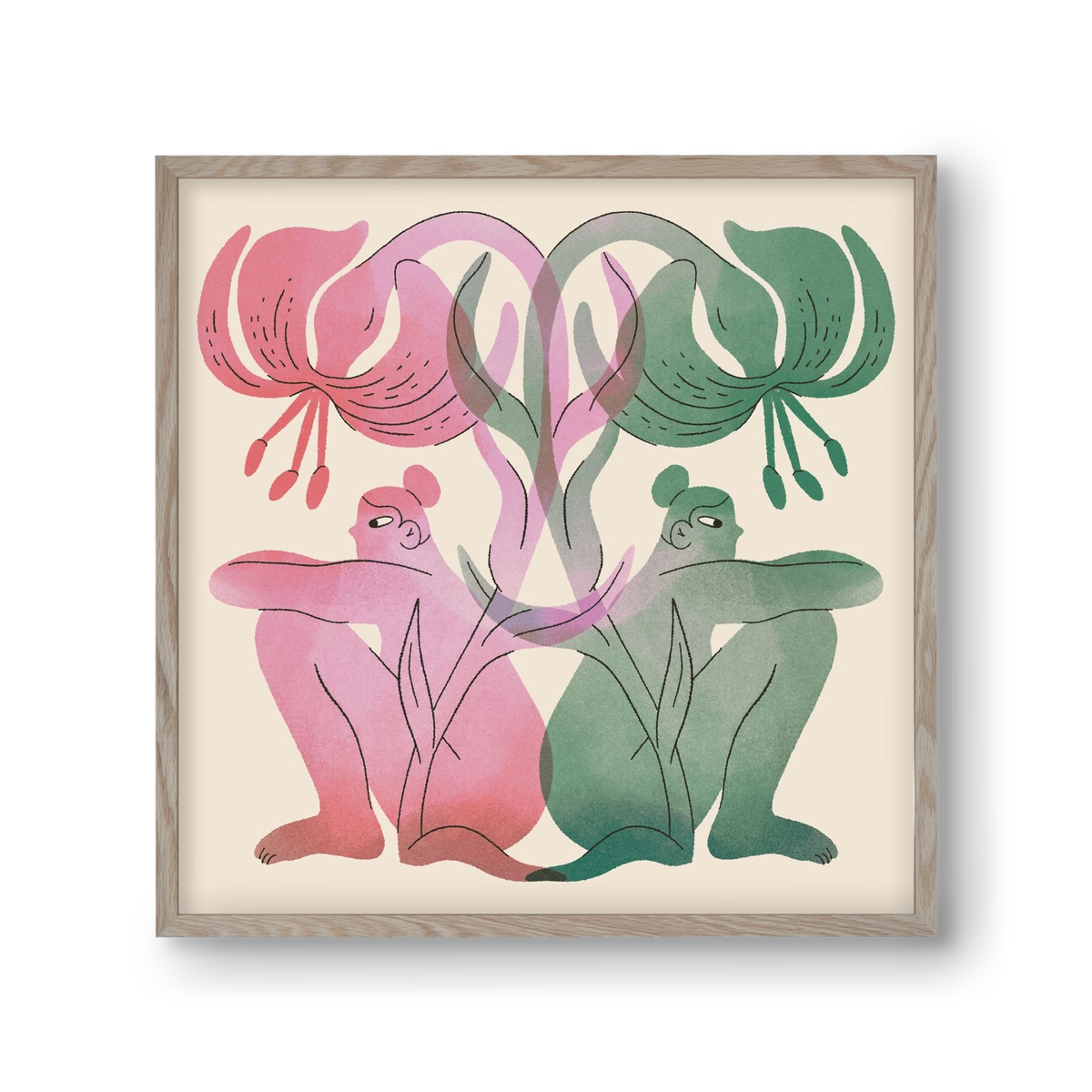 Both Sides, 30x30 cm (30x30 cm), Tölgy keret