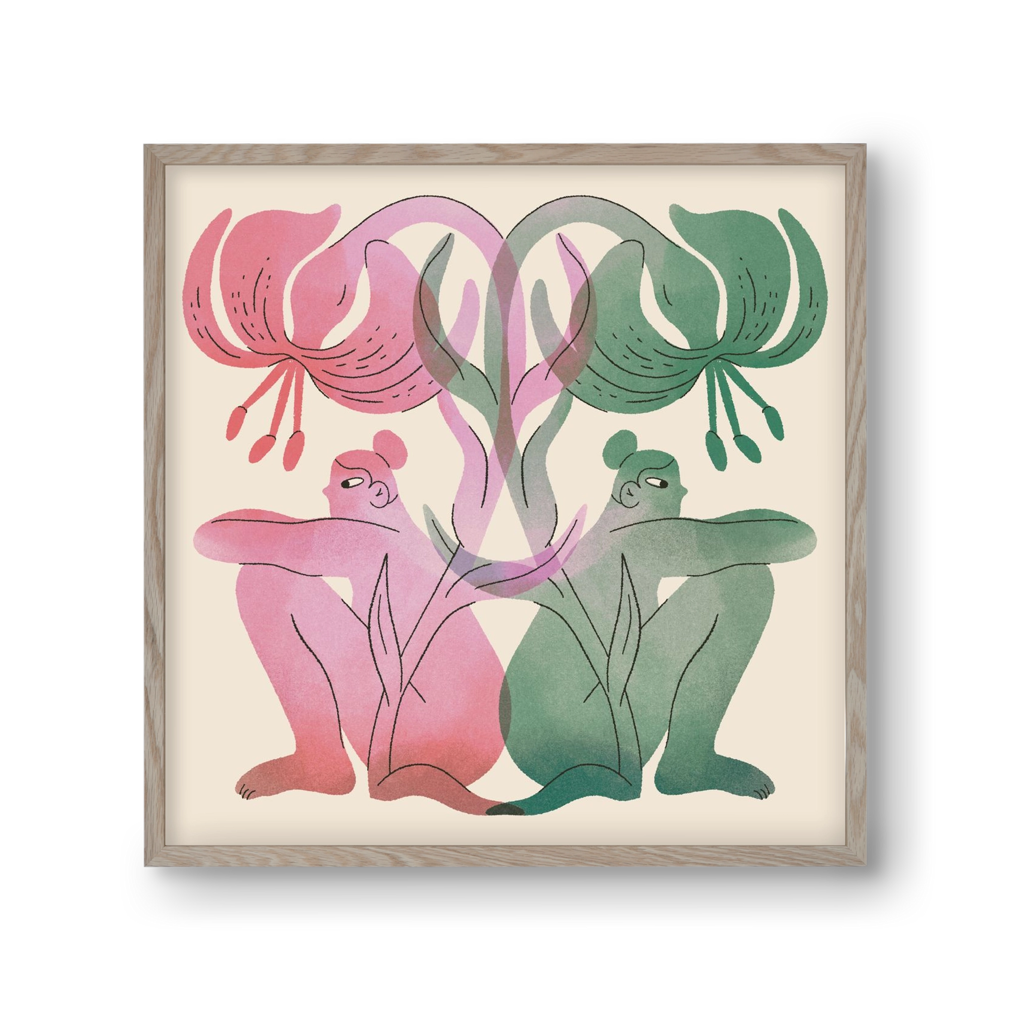 Both Sides, 30x30 cm (30x30 cm), Tölgy keret