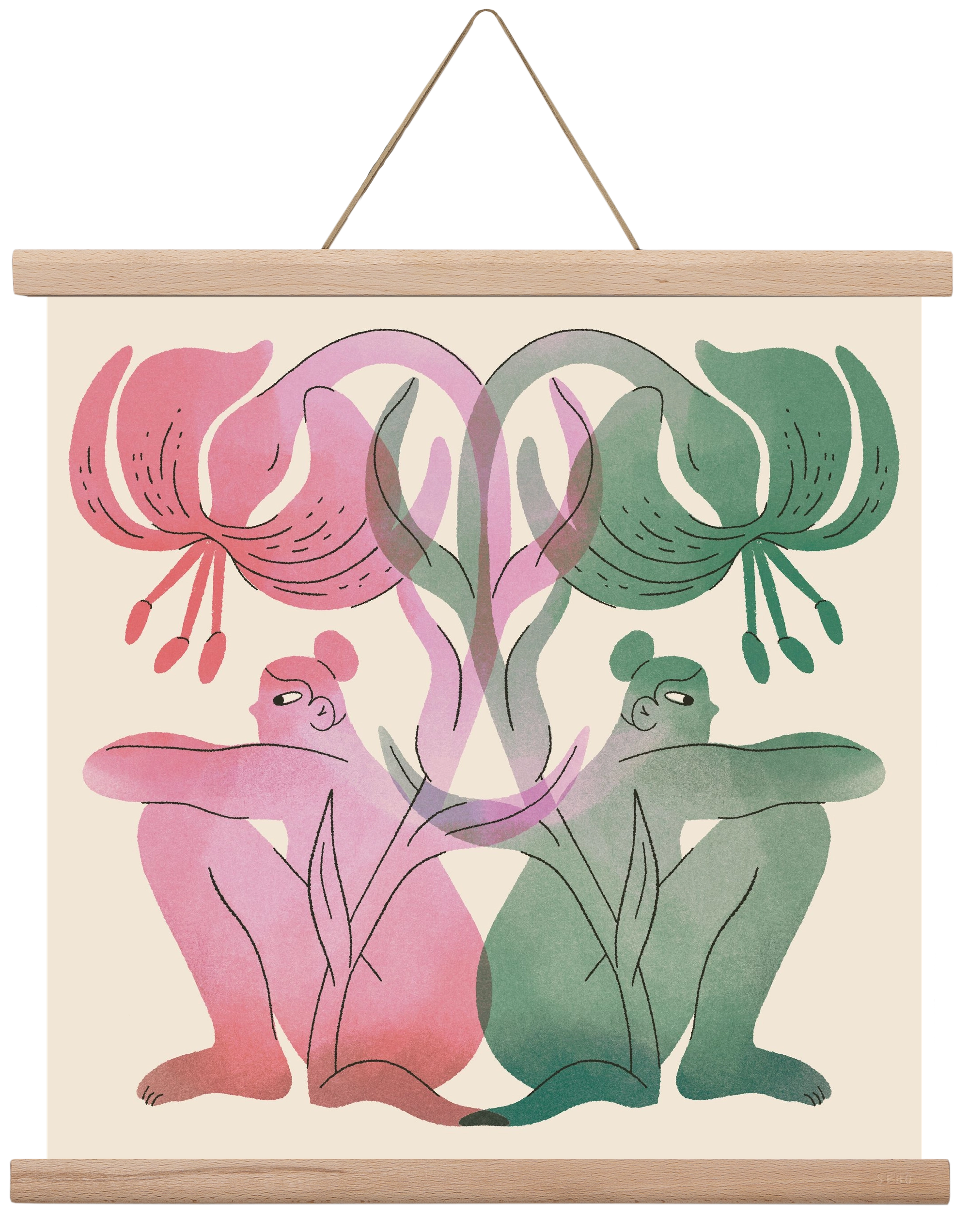 Both Sides, 40x40 cm (40x40 cm), Tölgy akasztó