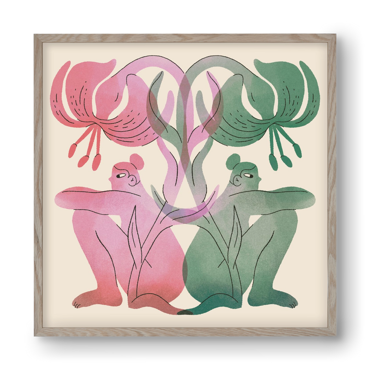 Both Sides, 40x40 cm (40x40 cm), Tölgy keret