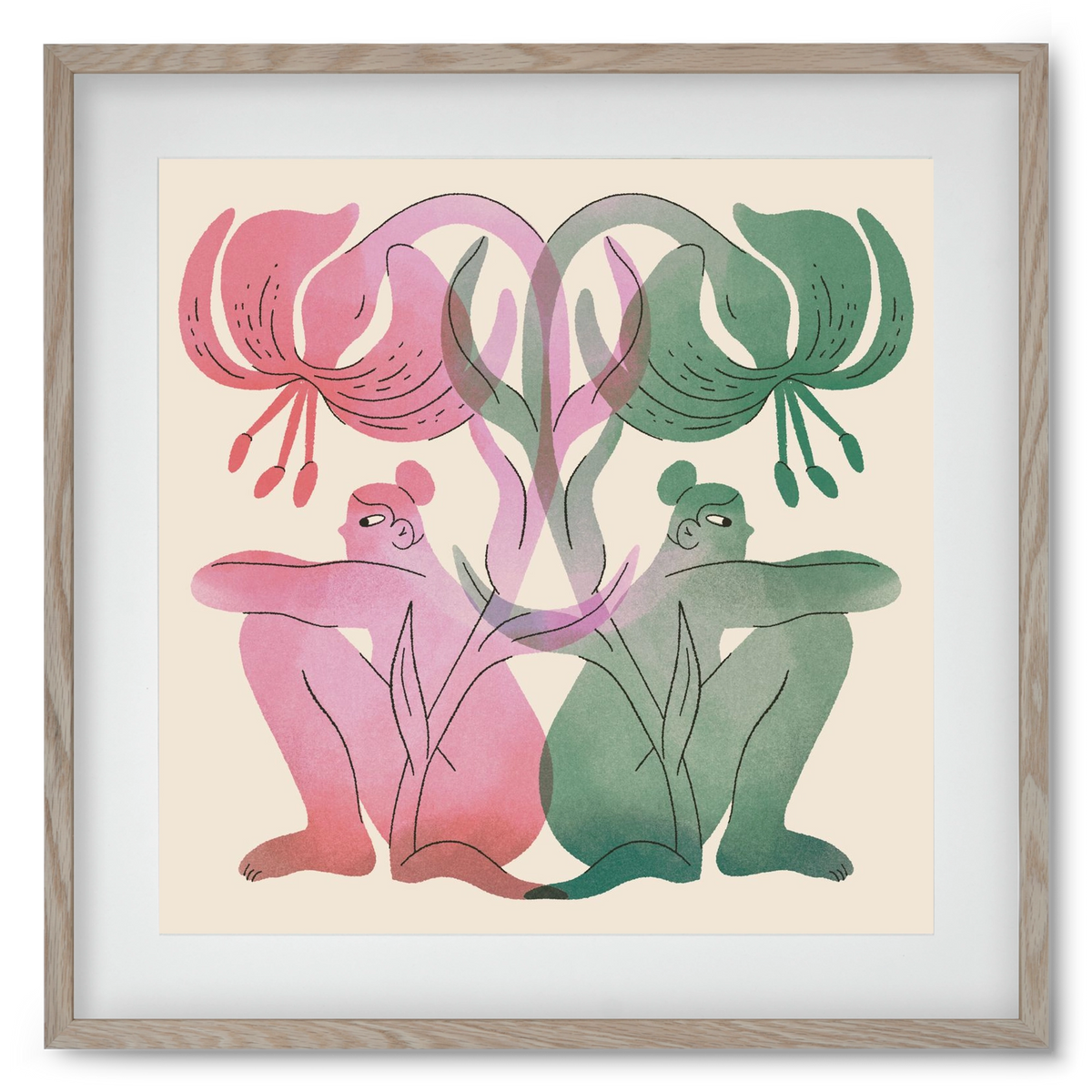 Both Sides, 50x50 cm (40x40 cm), Tölgy keret, paszpartuval