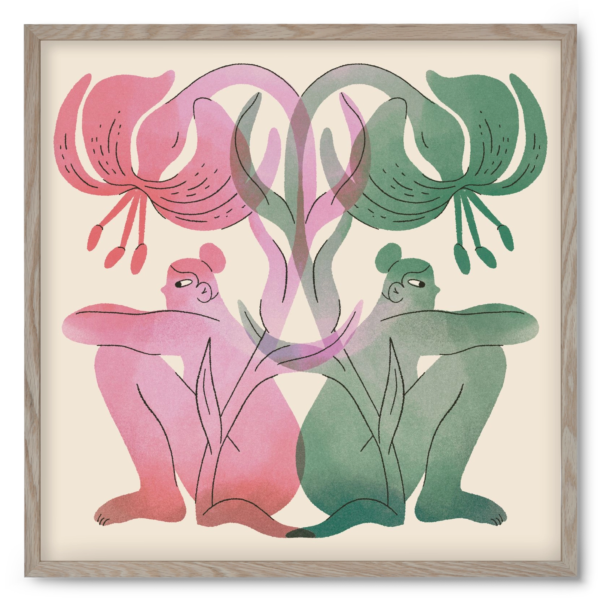 Both Sides, 50x50 cm (50x50 cm), Tölgy keret