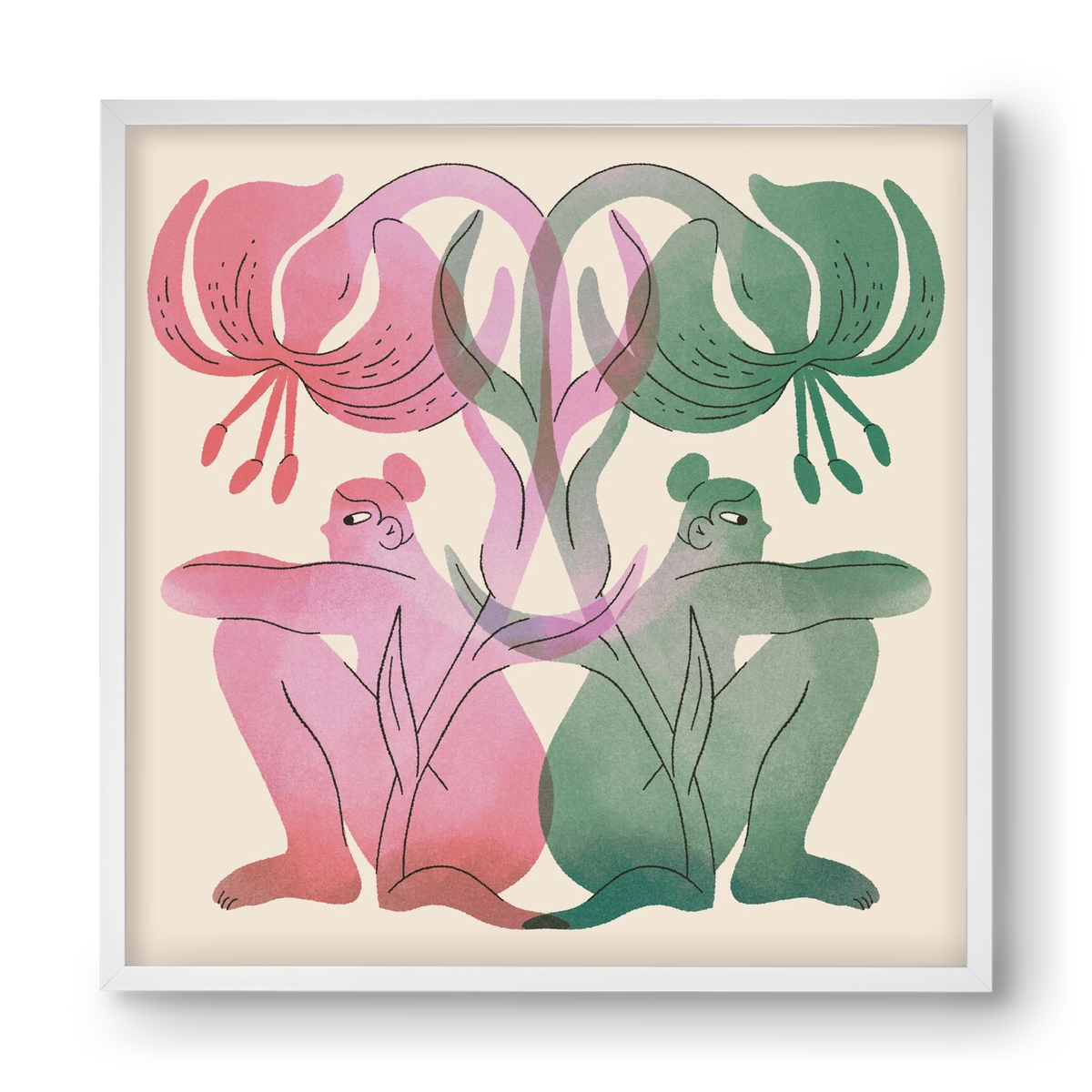 Both Sides, 40x40 cm (40x40 cm), Fehér keret