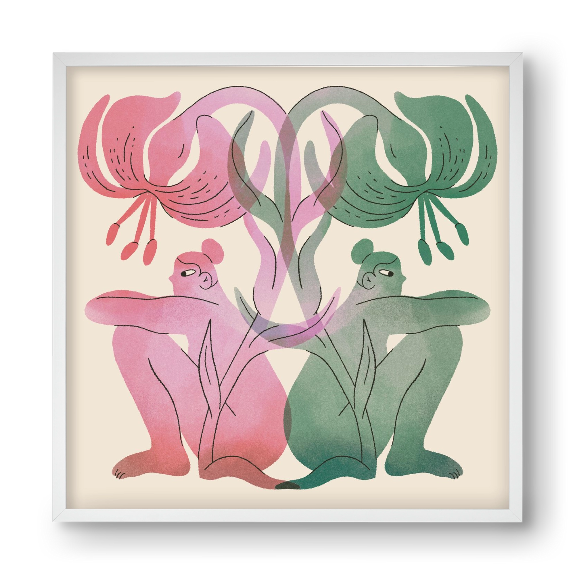 Both Sides, 40x40 cm (40x40 cm), Fehér keret