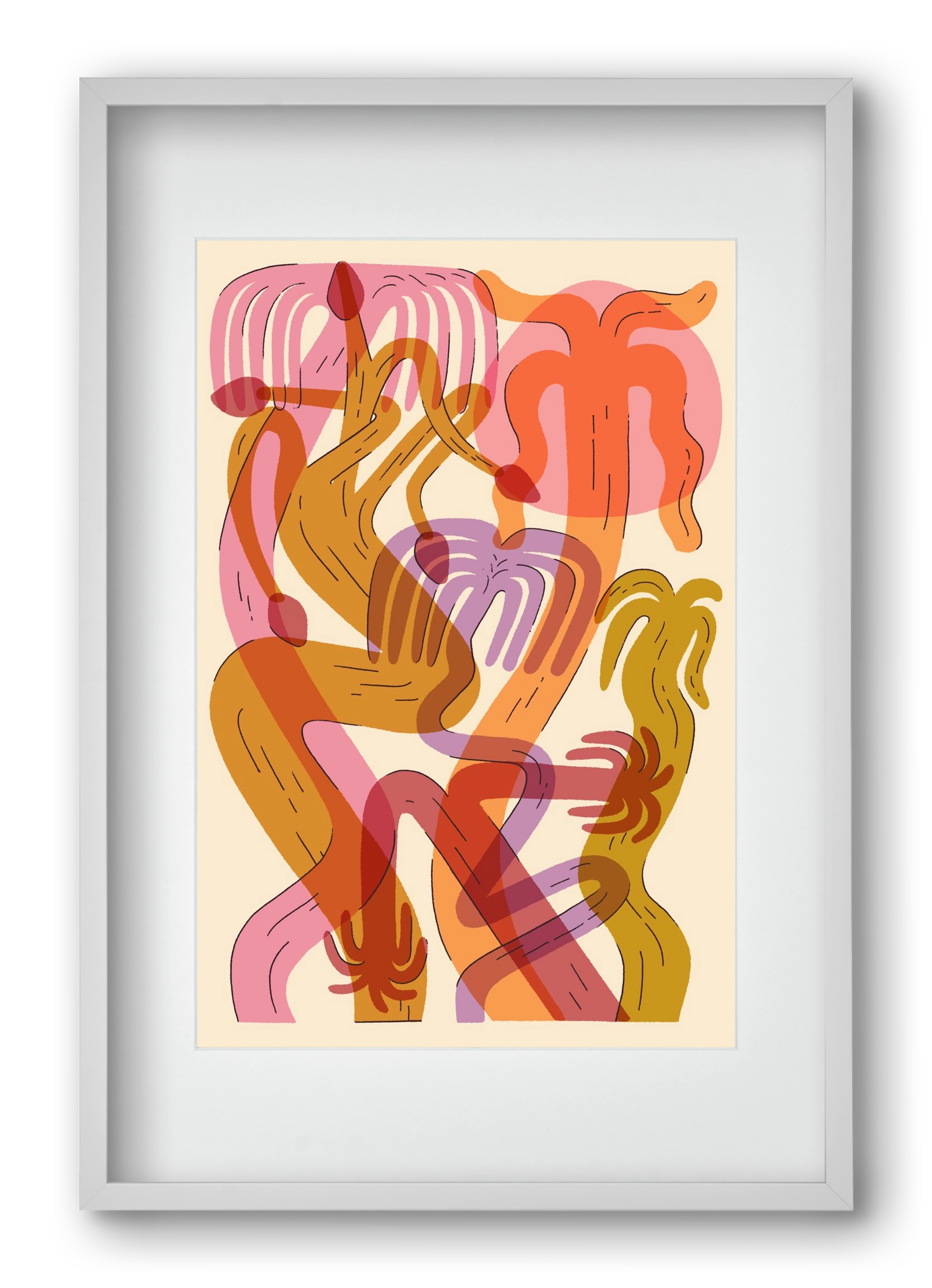 Color Jungle, 40x60 cm (30x45 cm), Fehér keret, paszpartuval