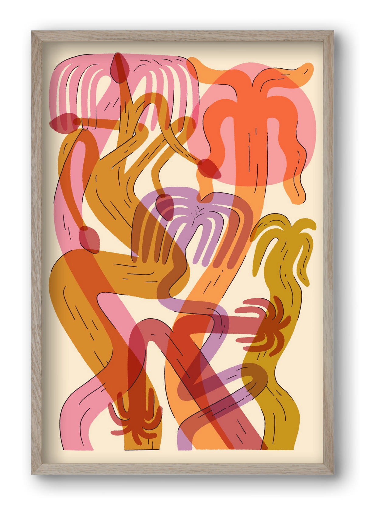 Color Jungle, 40x60 cm (40x60 cm), Tölgy keret