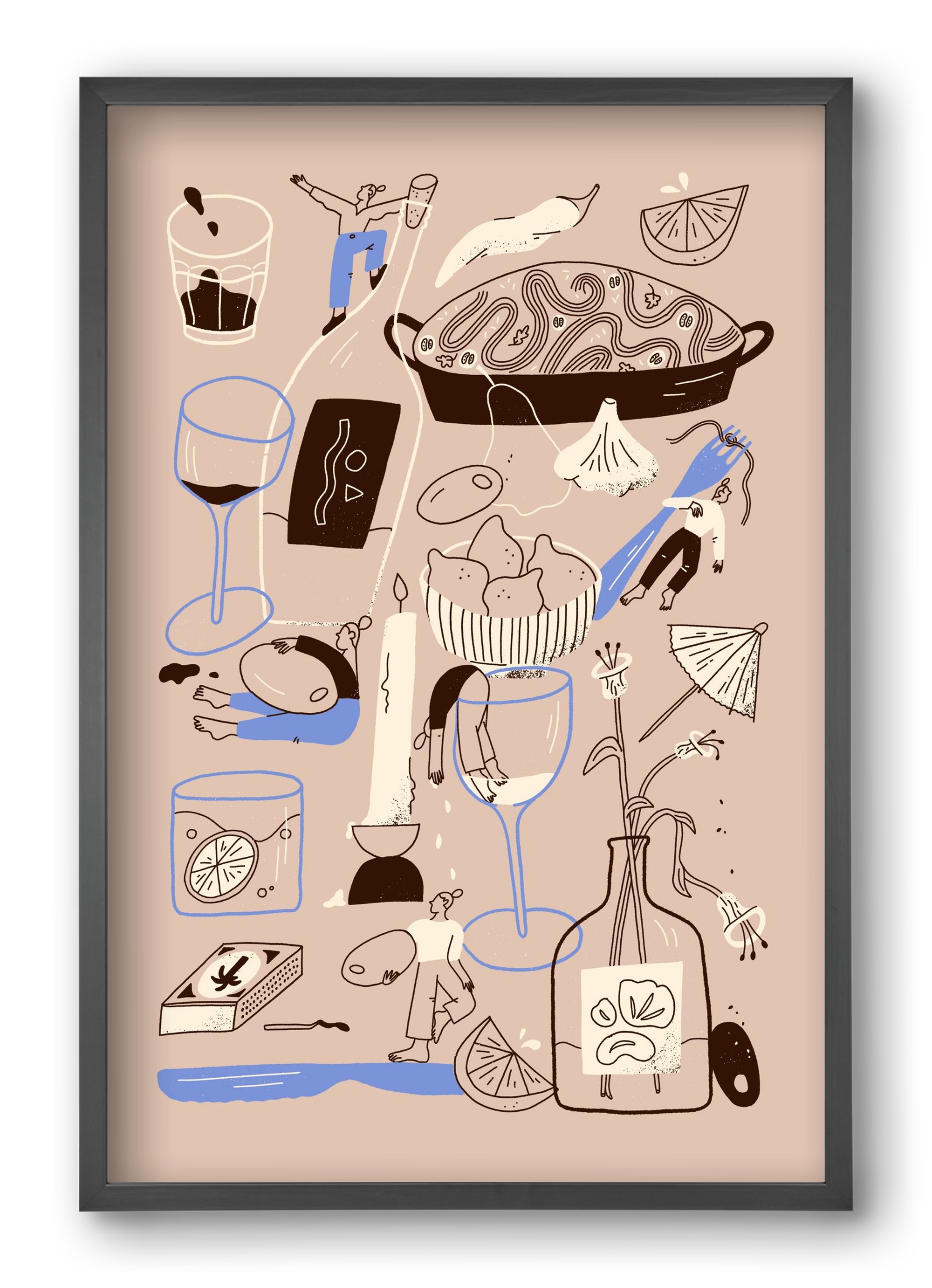 Table Scene, 40x60 cm (40x60 cm), Fekete keret