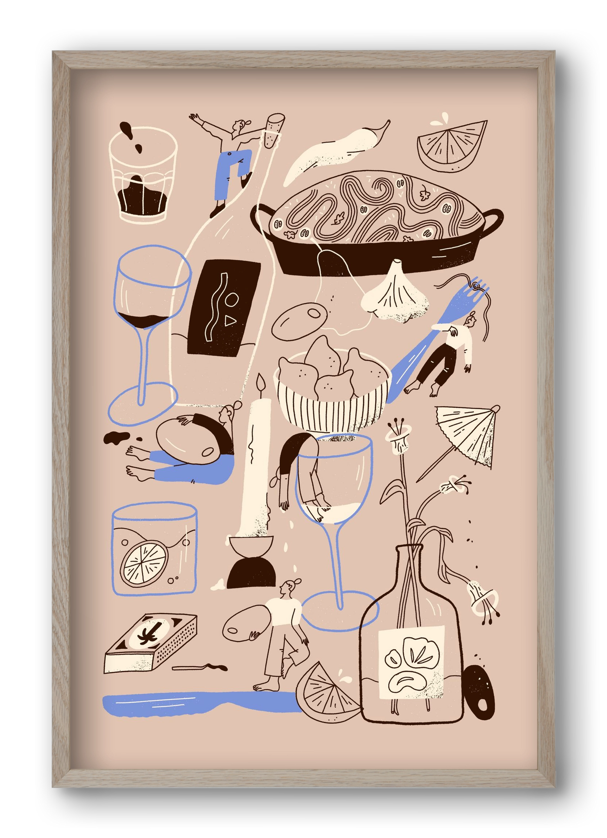 Table Scene, 40x60 cm (40x60 cm), Tölgy keret