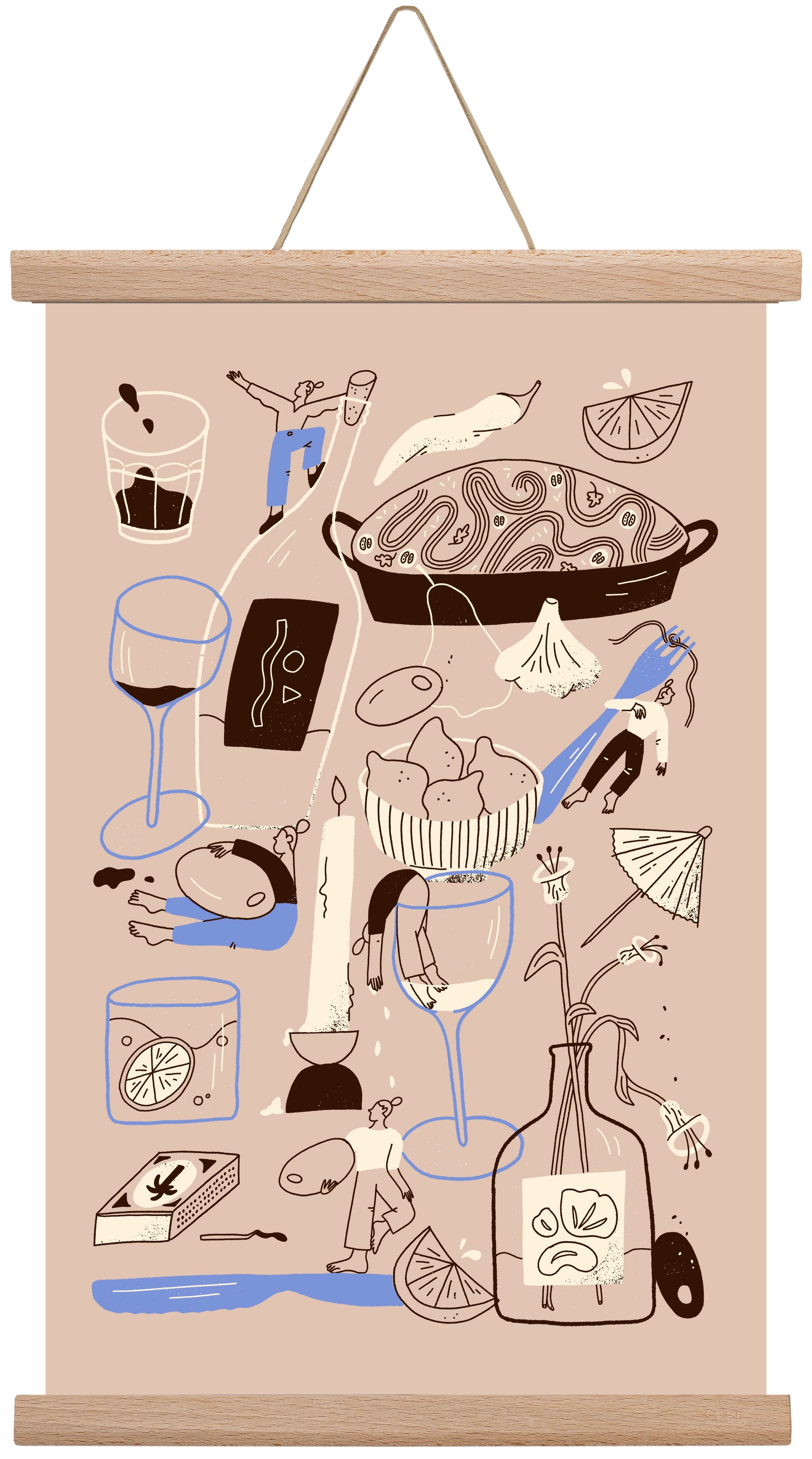 Table Scene, 30x45 cm (30x45 cm), Tölgy akasztó