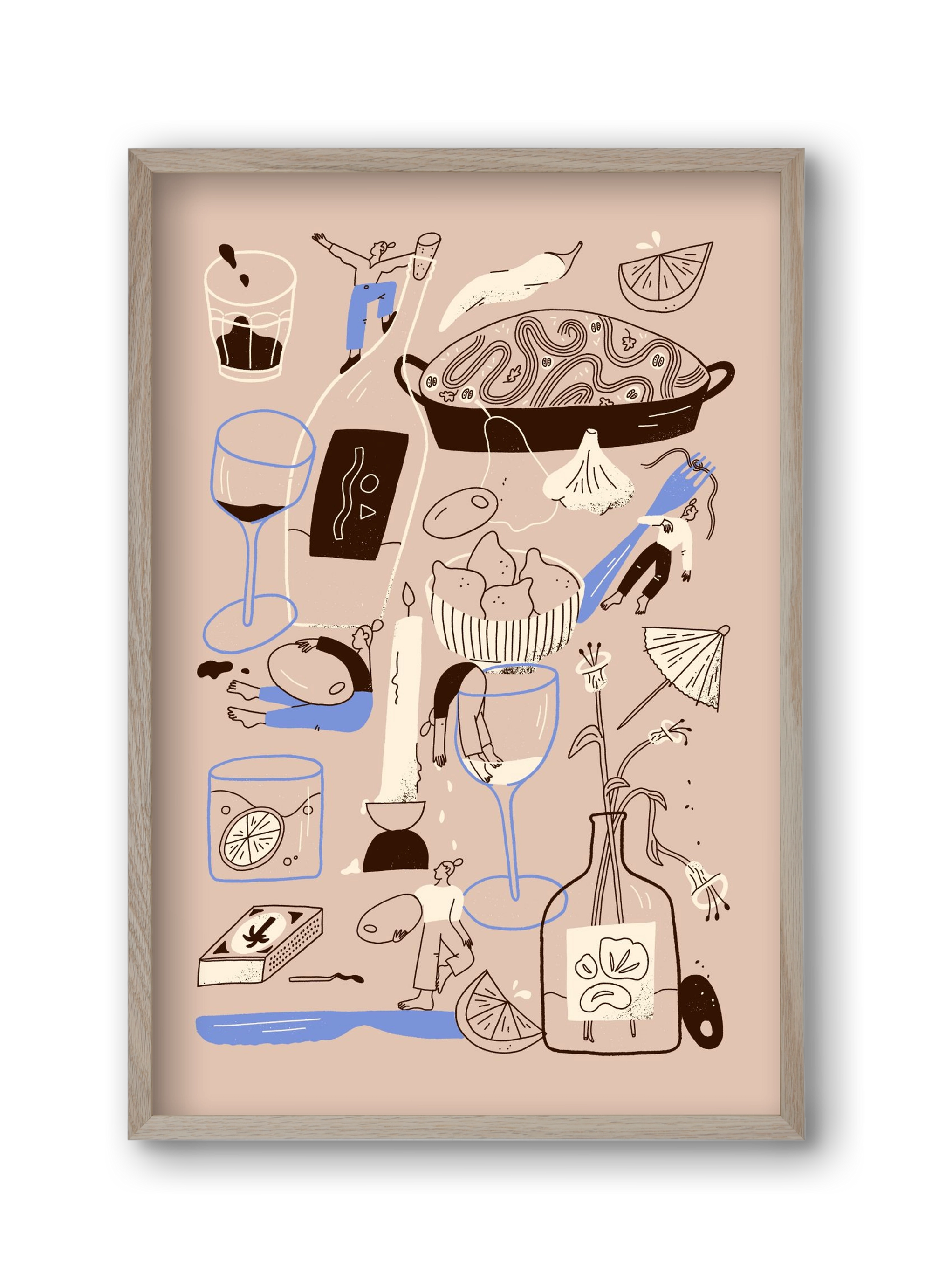 Table Scene, 30x45 cm (30x45 cm), Tölgy keret