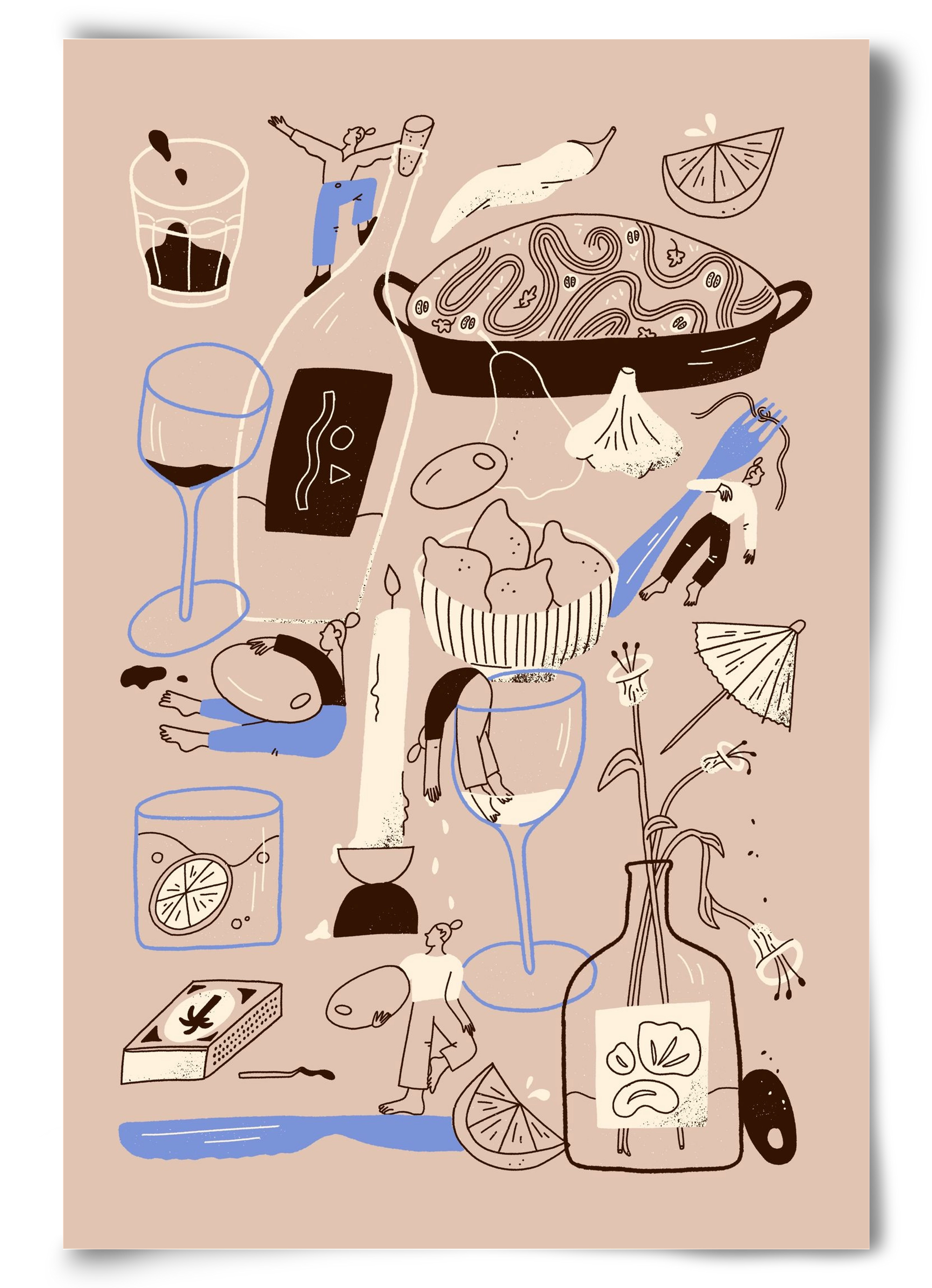 Table Scene, 60x90 cm, Keret nélkül