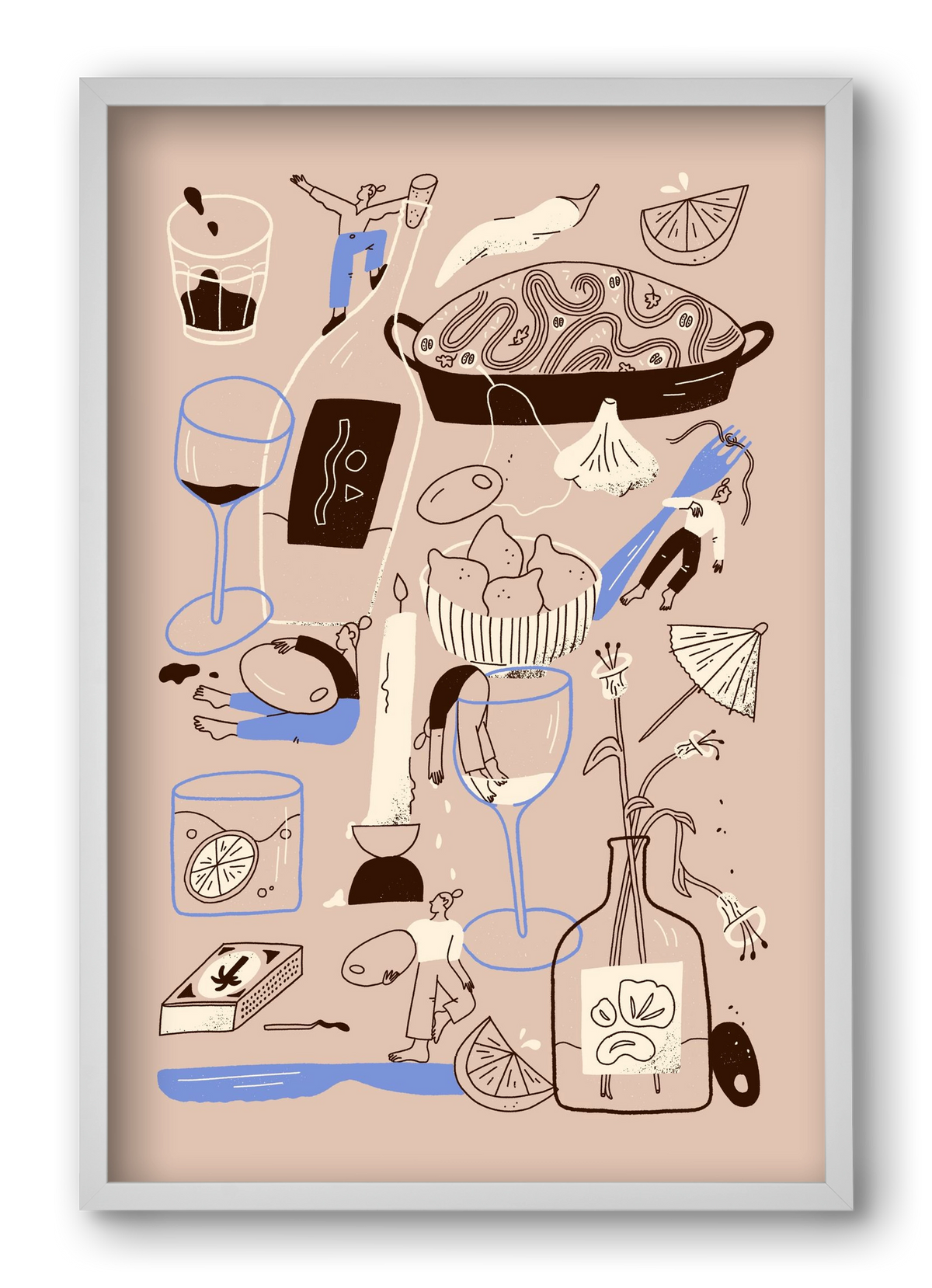 Table Scene, 40x60 cm (40x60 cm), Fehér keret