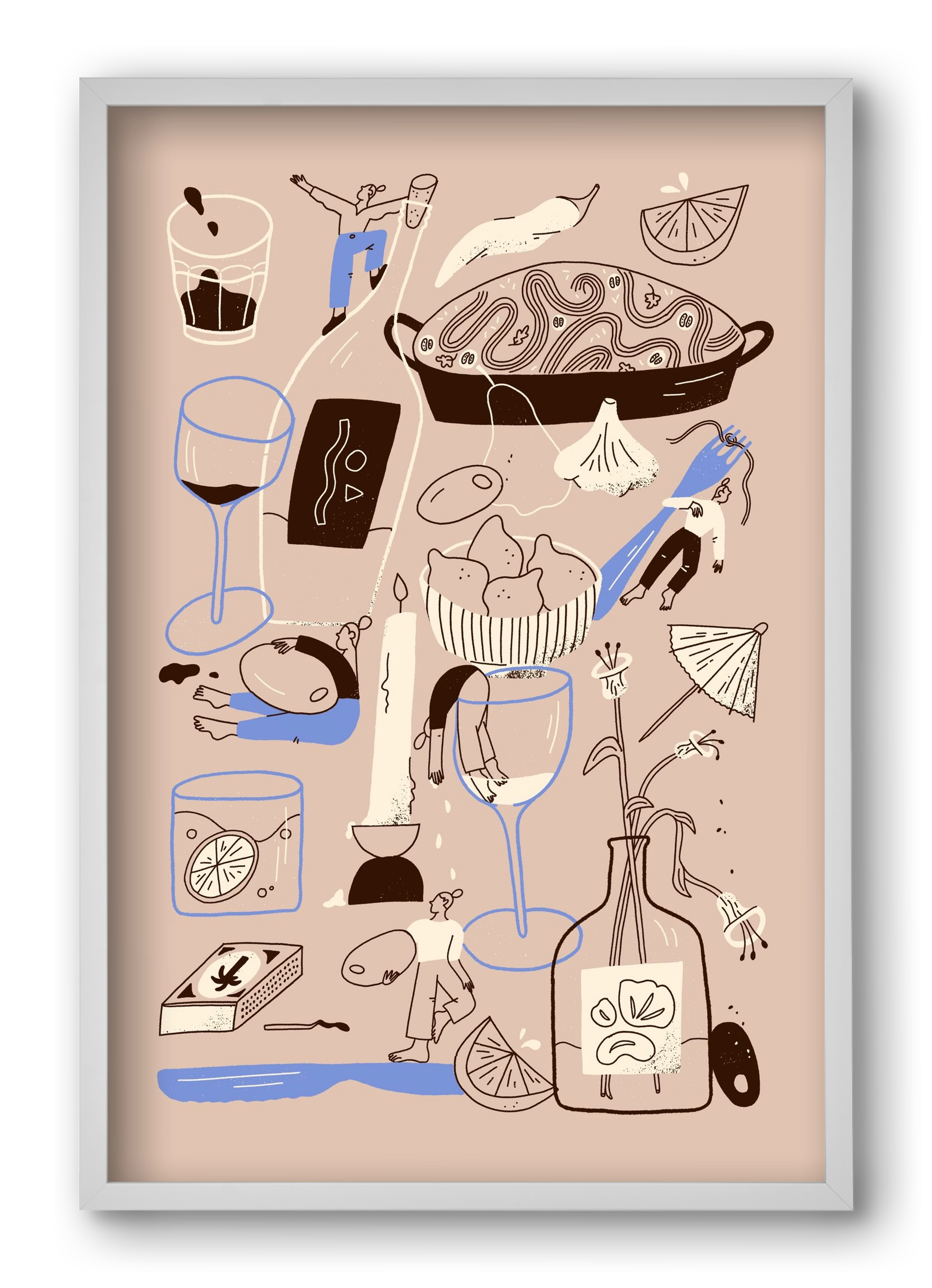 Table Scene, 40x60 cm (40x60 cm), Fehér keret