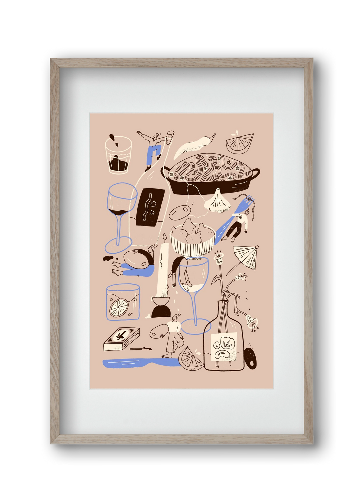 Table Scene, 30x45 cm (20x30 cm), Tölgy keret, paszpartuval