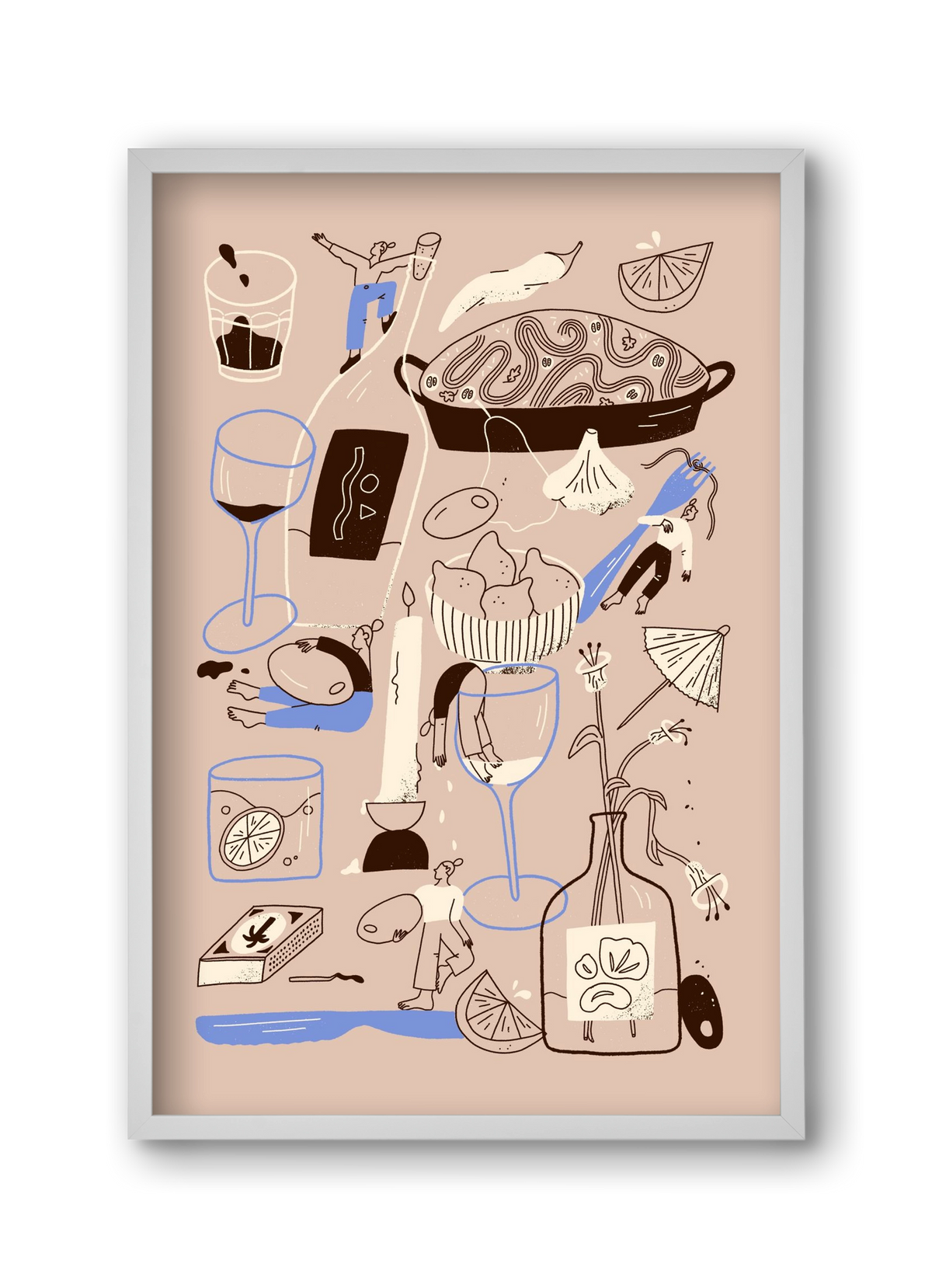 Table Scene, 30x45 cm (30x45 cm), Fehér keret