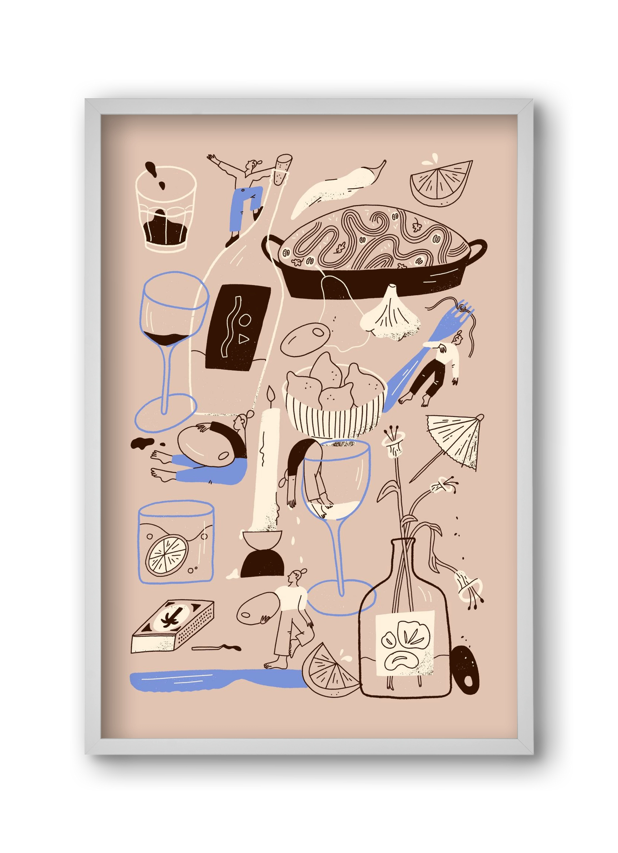 Table Scene, 30x45 cm (30x45 cm), Fehér keret