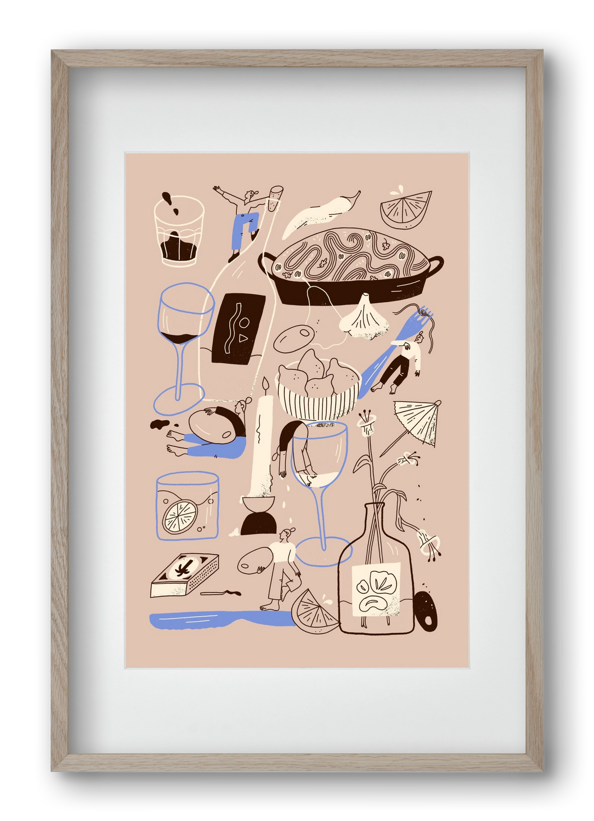 Table Scene, 40x60 cm (30x45 cm), Tölgy keret, paszpartuval