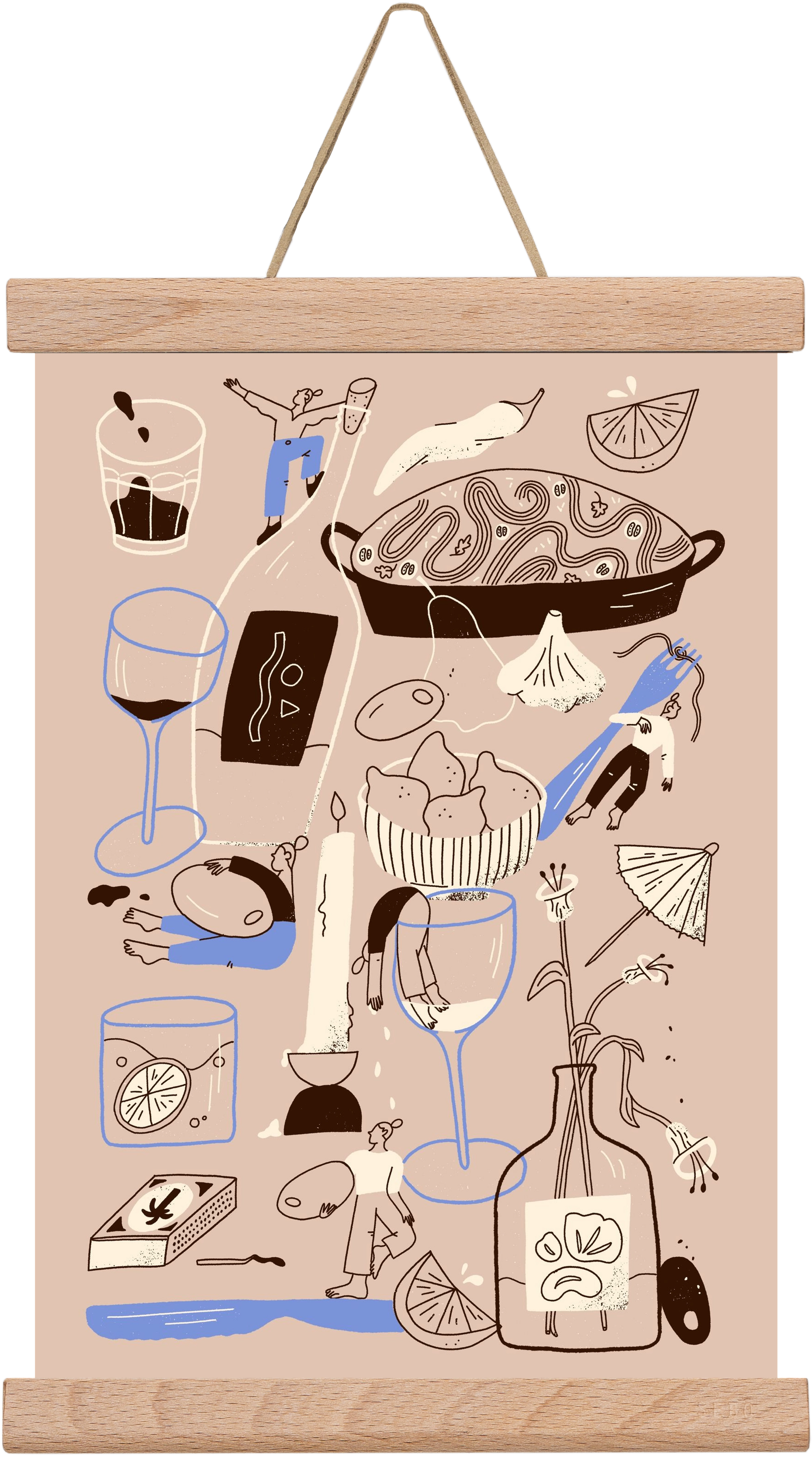 Table Scene, 20x30 cm (20x30 cm), Tölgy akasztó